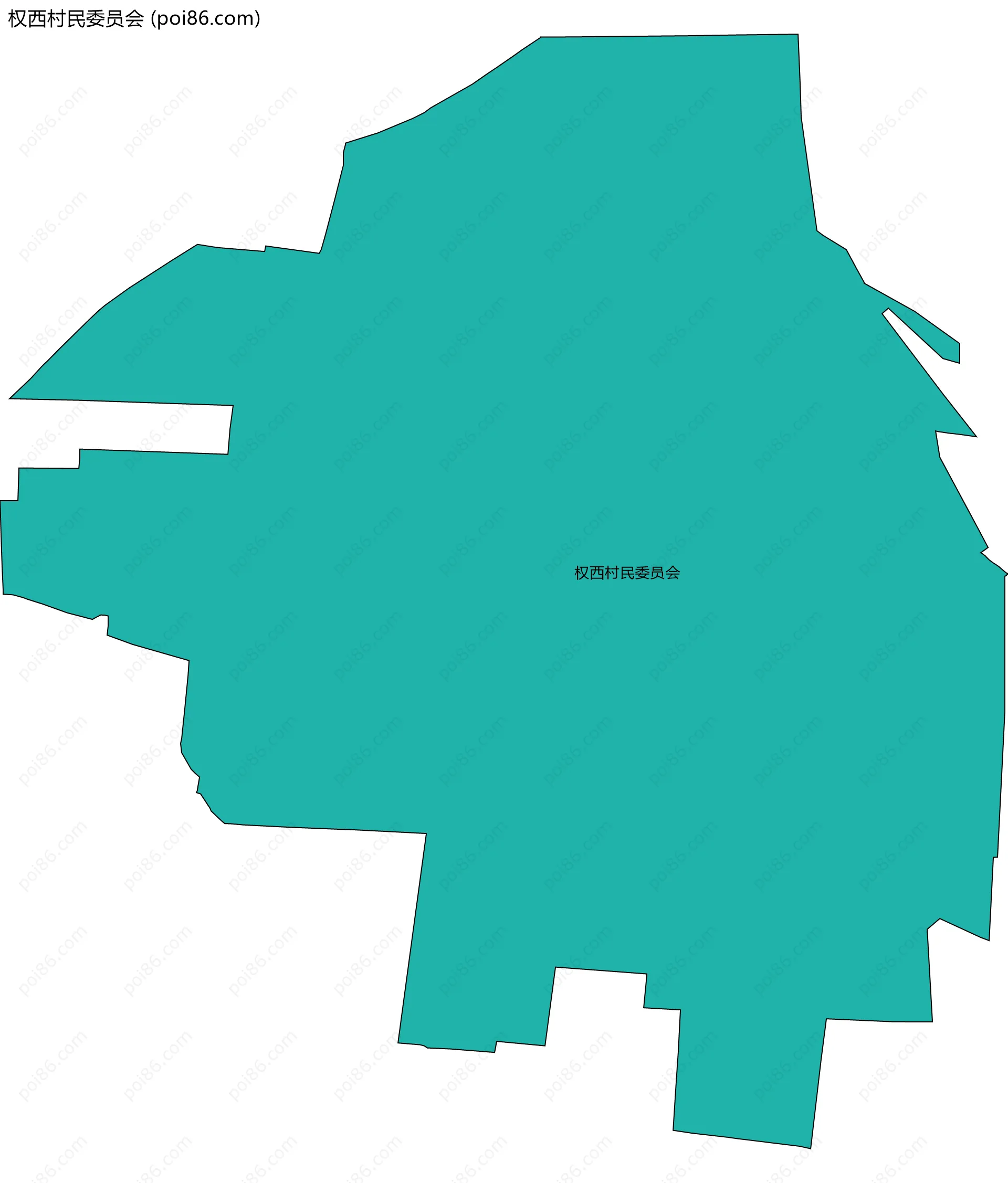 权西村民委员会边界地图