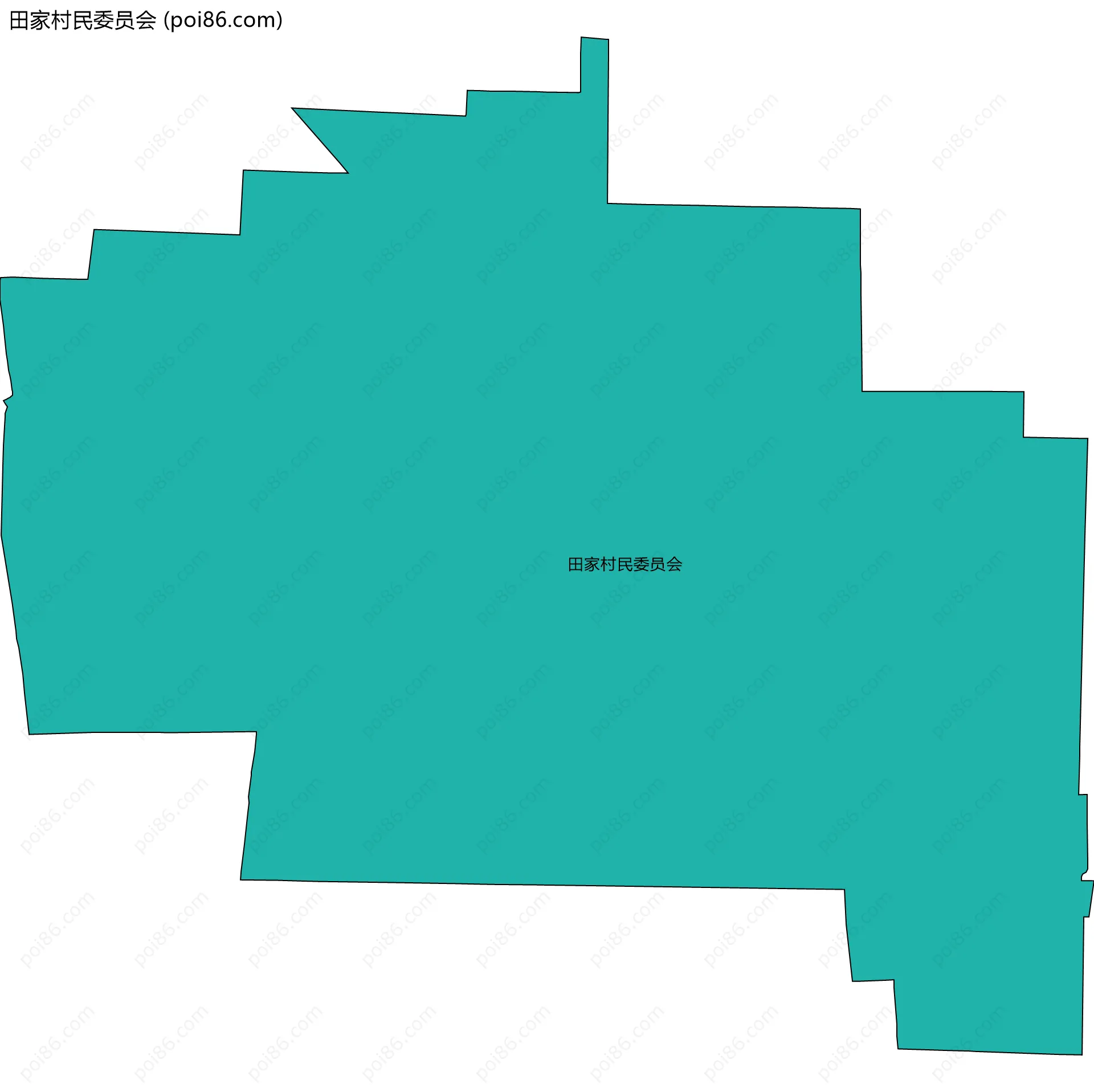 田家村民委员会边界地图