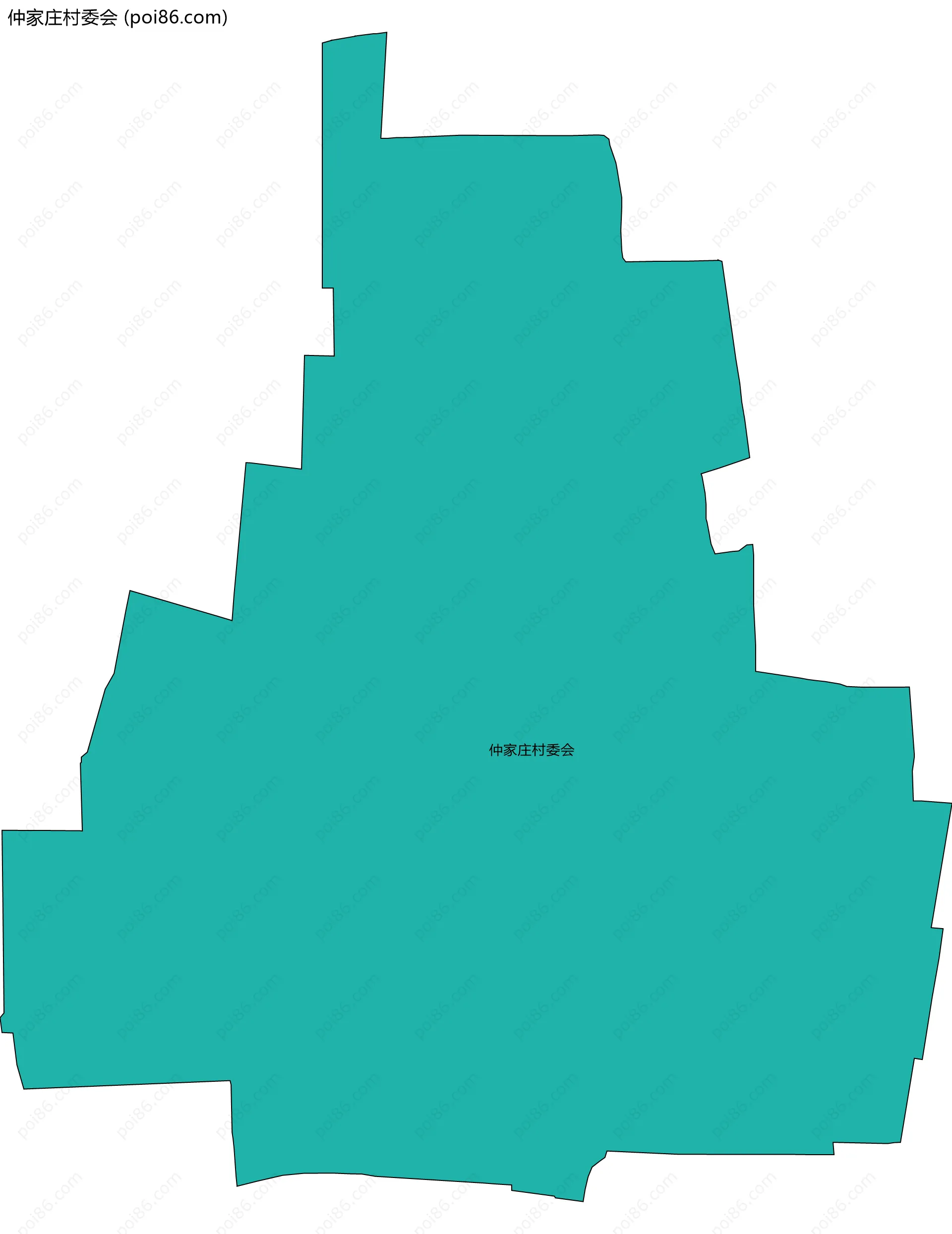 仲家庄村委会边界地图
