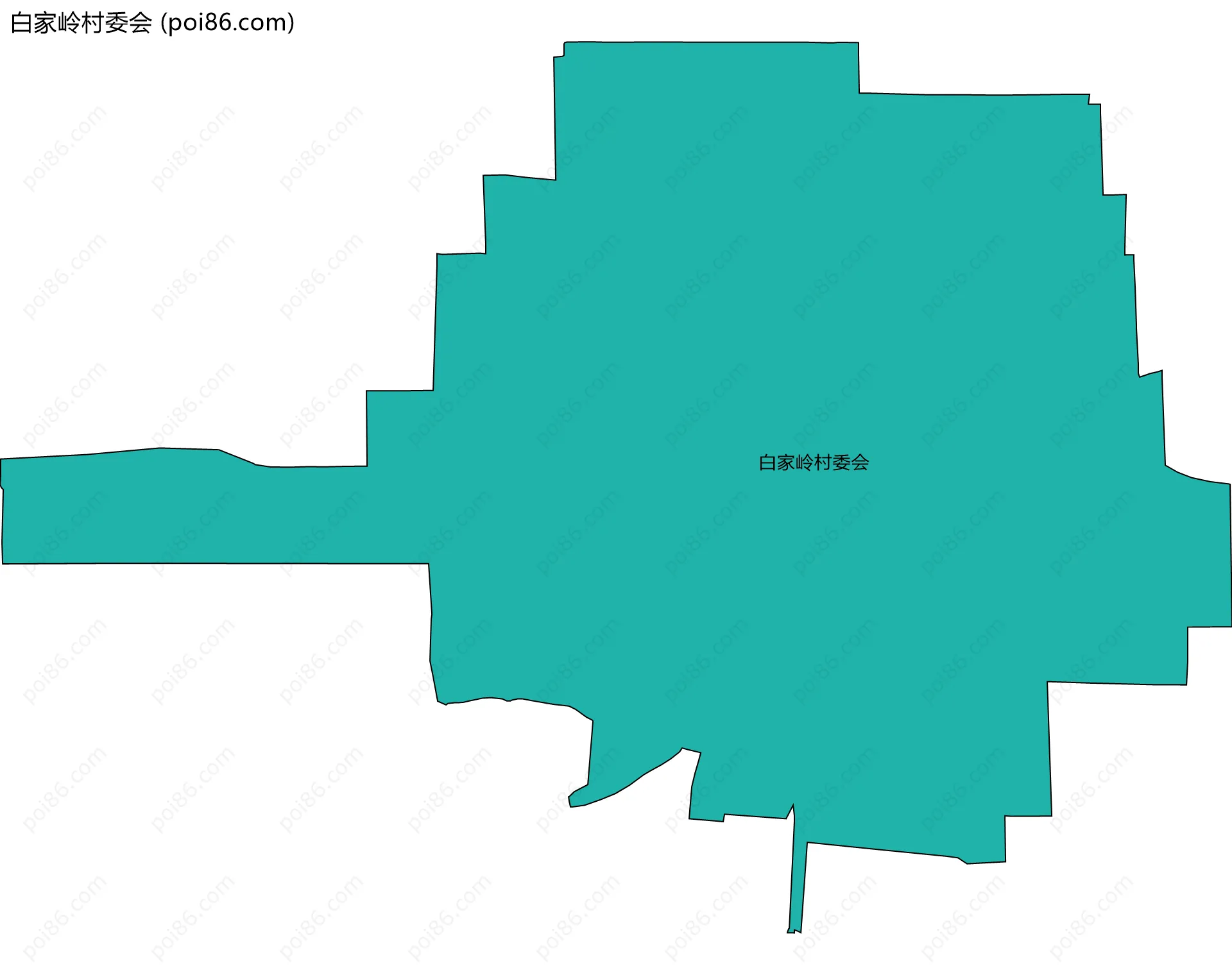 白家岭村委会边界地图