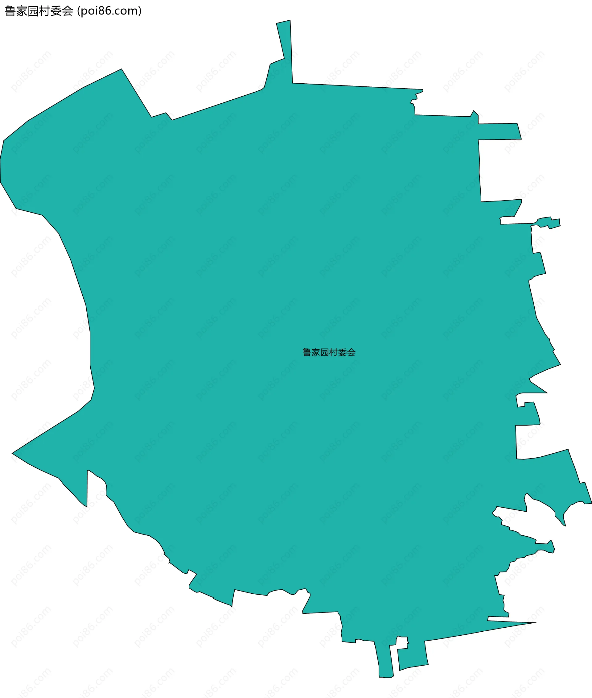 鲁家园村委会边界地图