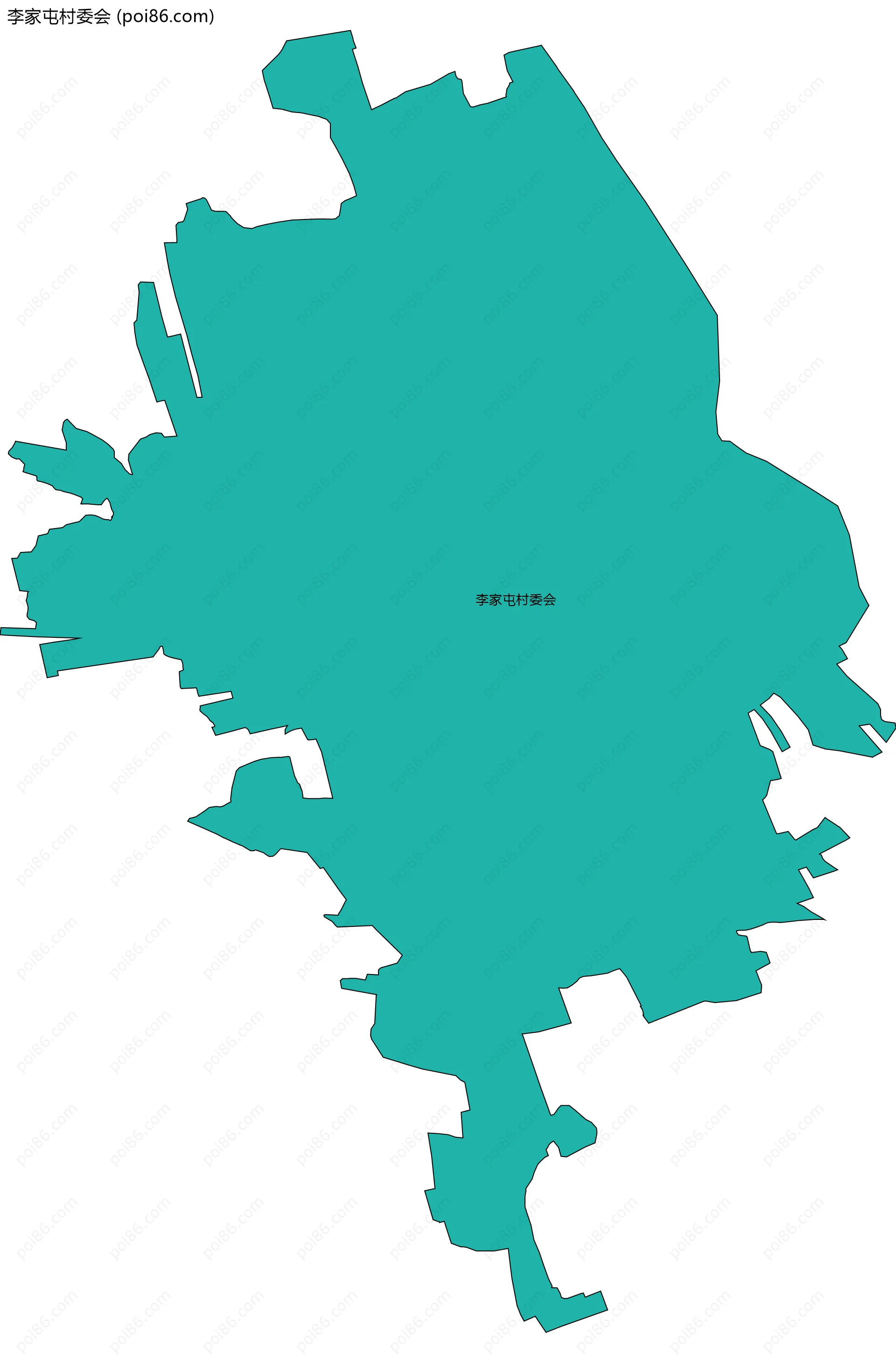 李家屯村委会边界地图