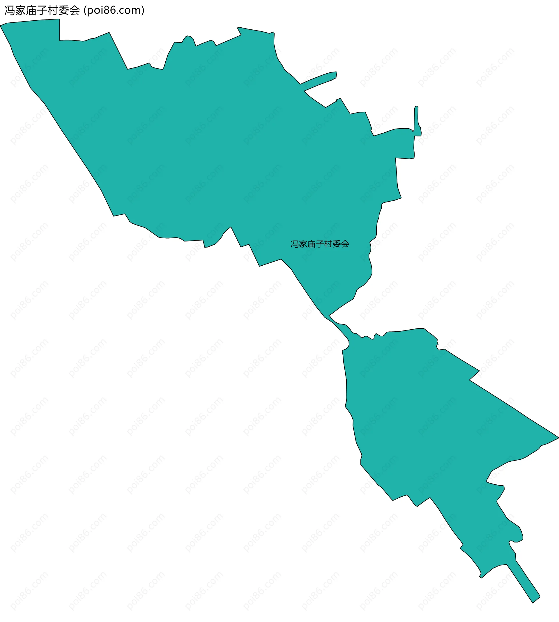冯家庙子村委会边界地图