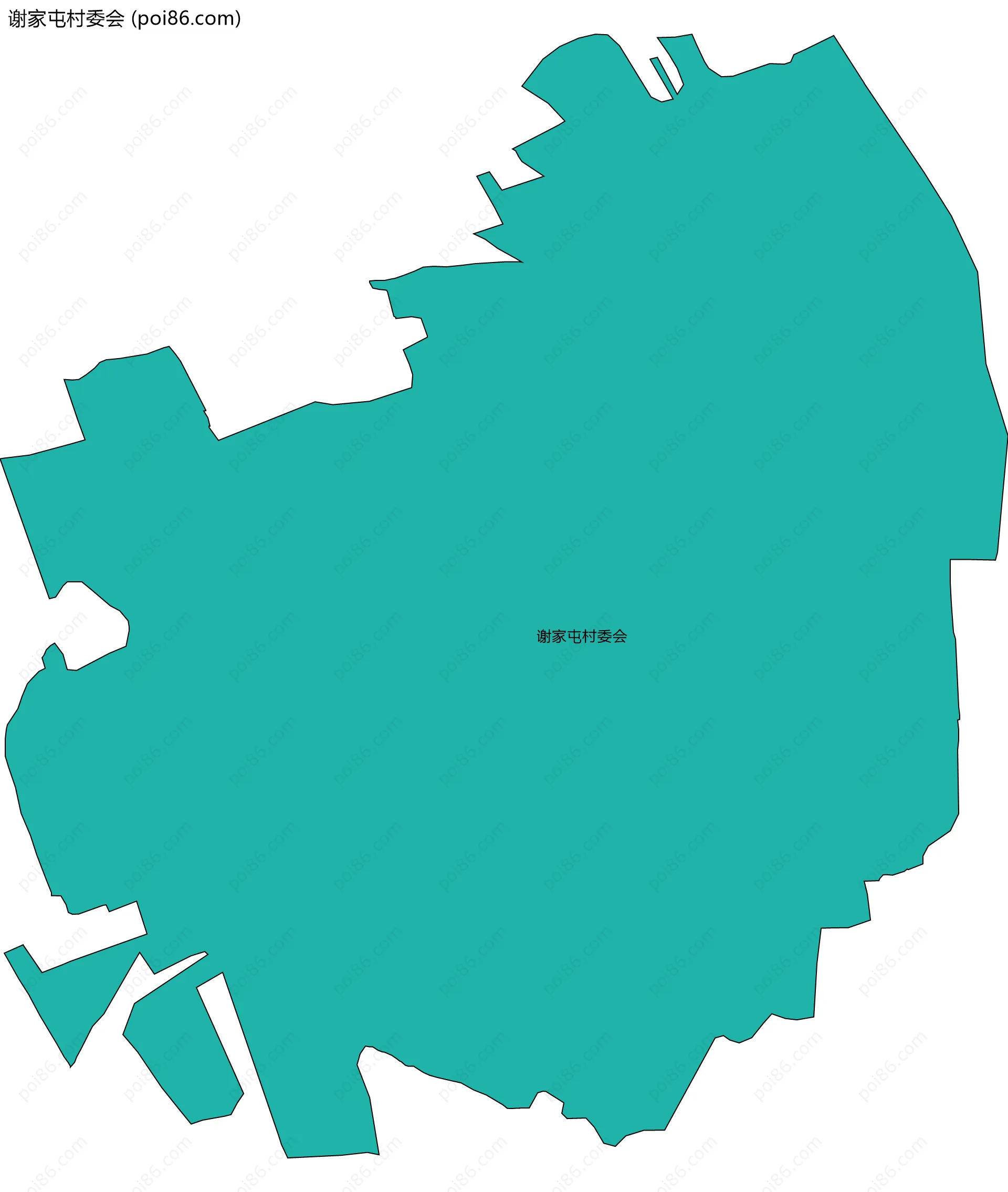 谢家屯村委会边界地图