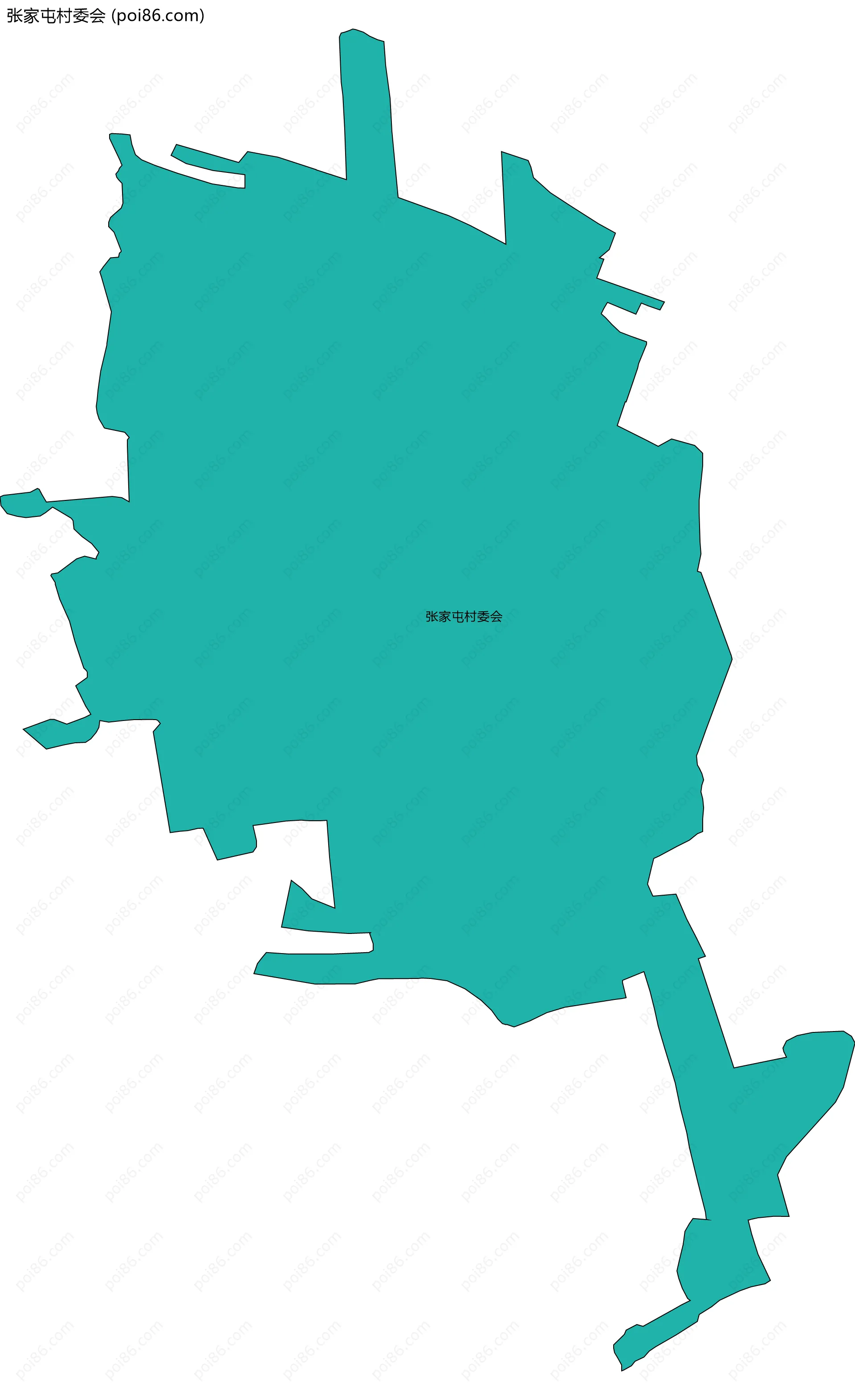 张家屯村委会边界地图