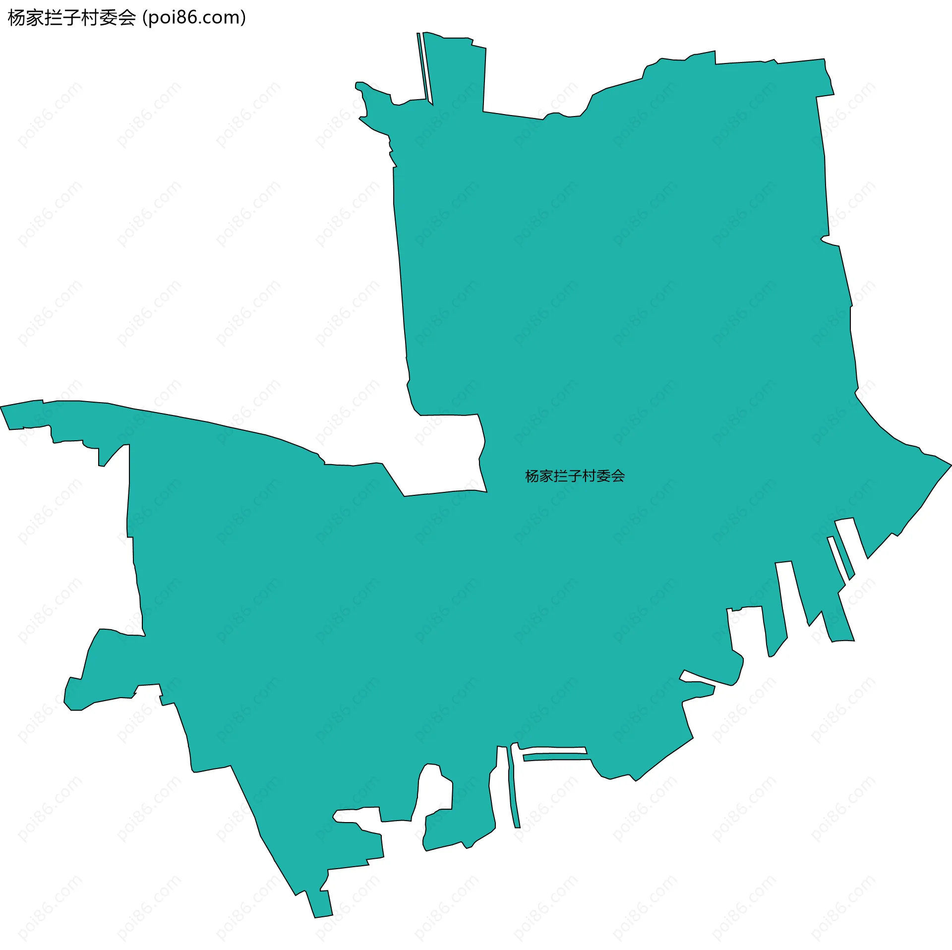 杨家拦子村委会边界地图