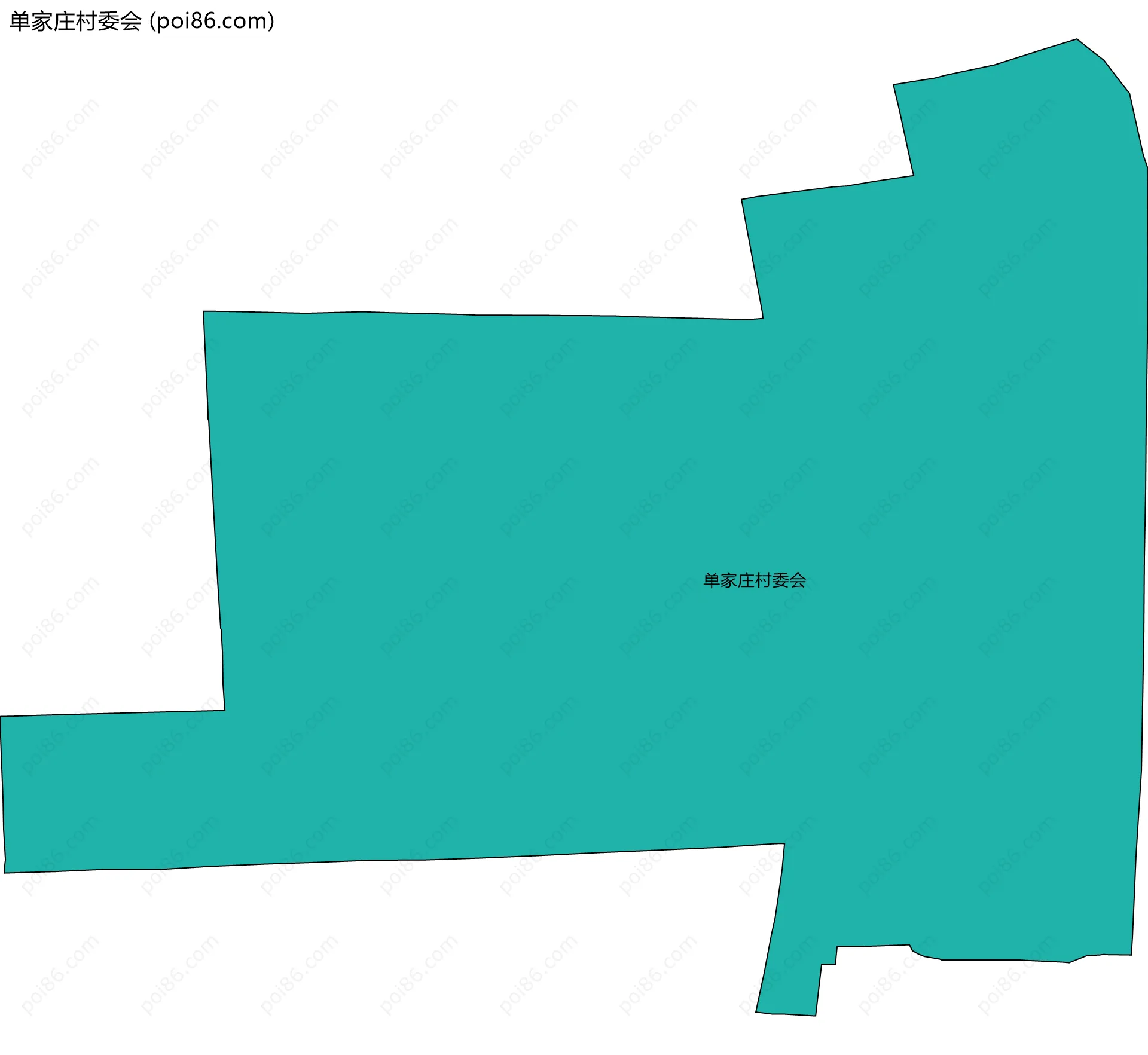 单家庄村委会边界地图