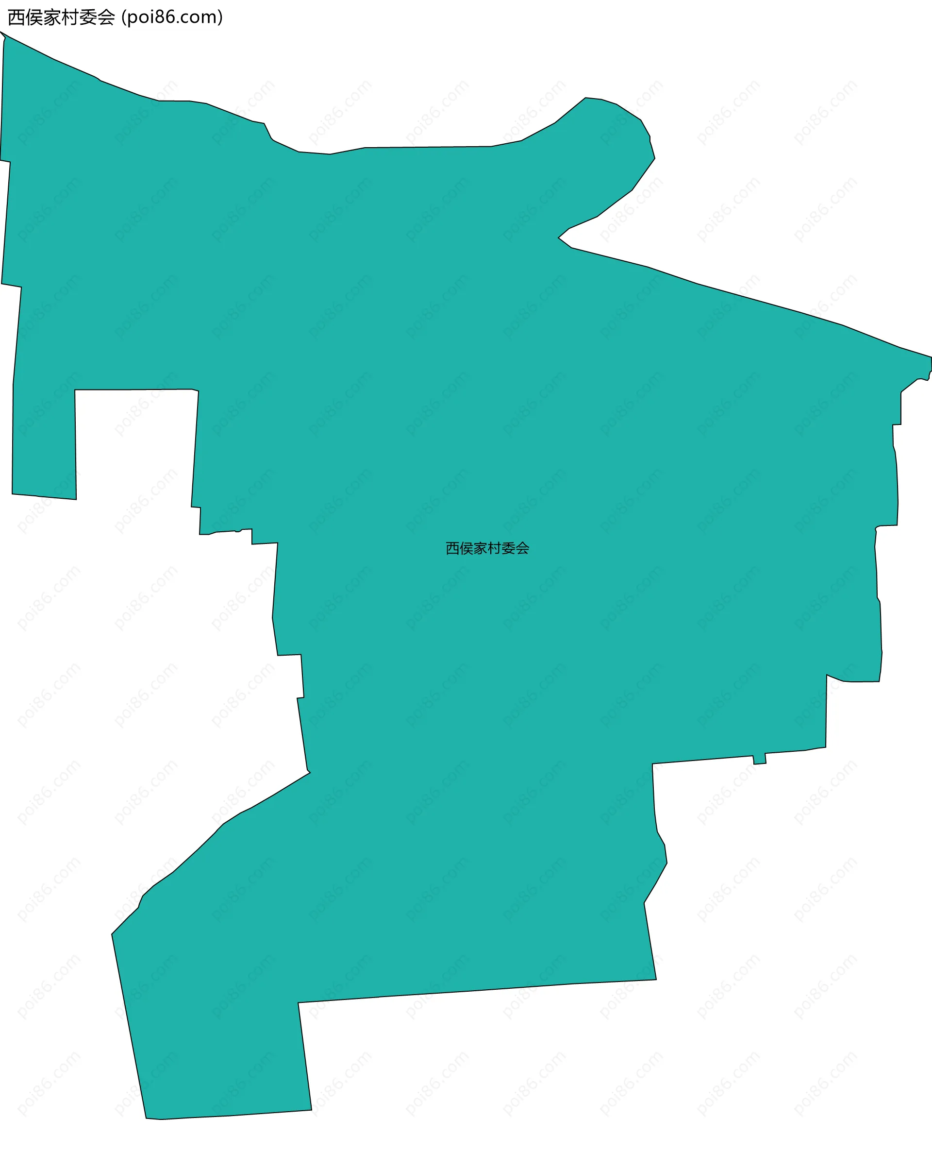 西侯家村委会边界地图