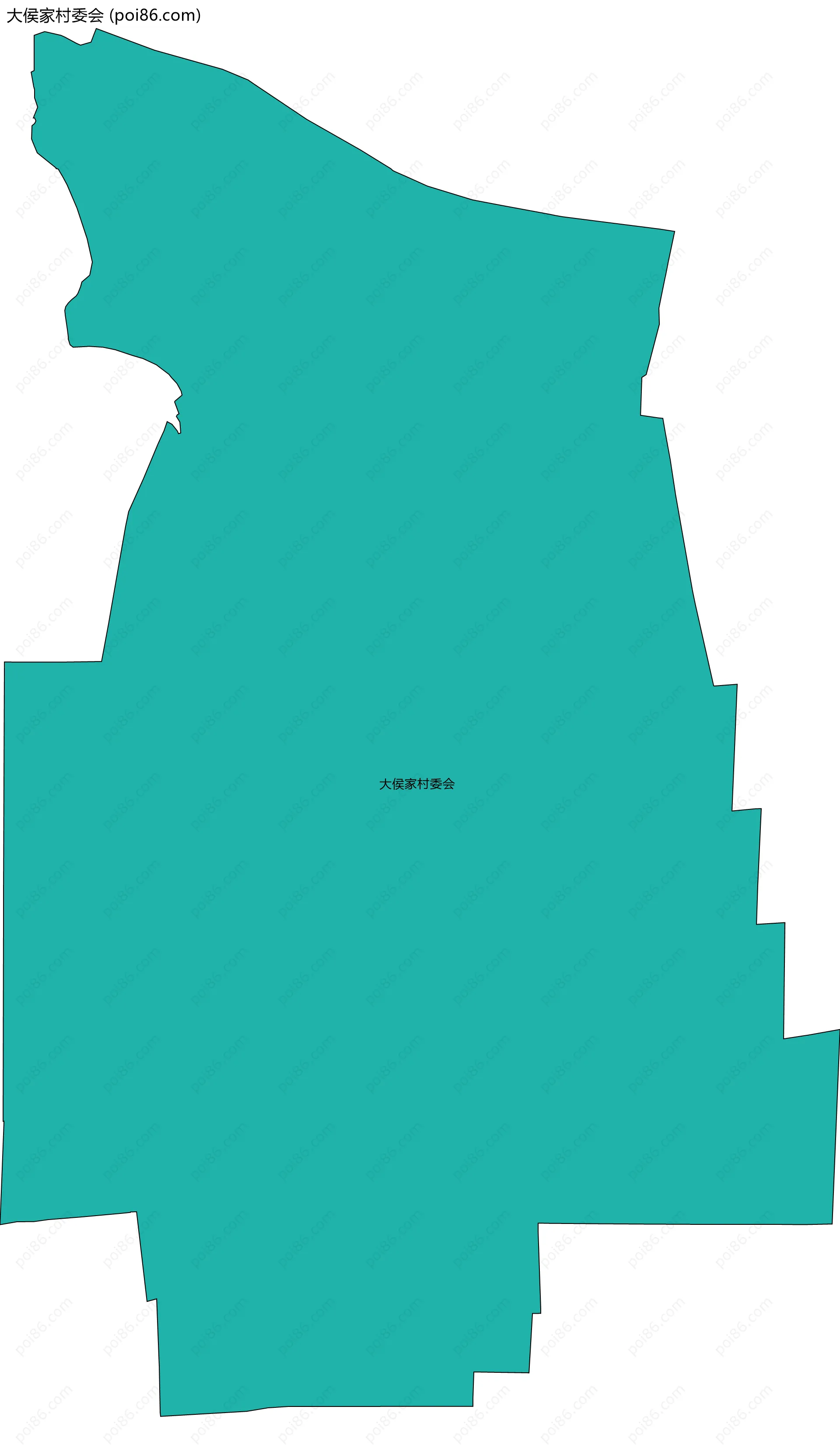 大侯家村委会边界地图