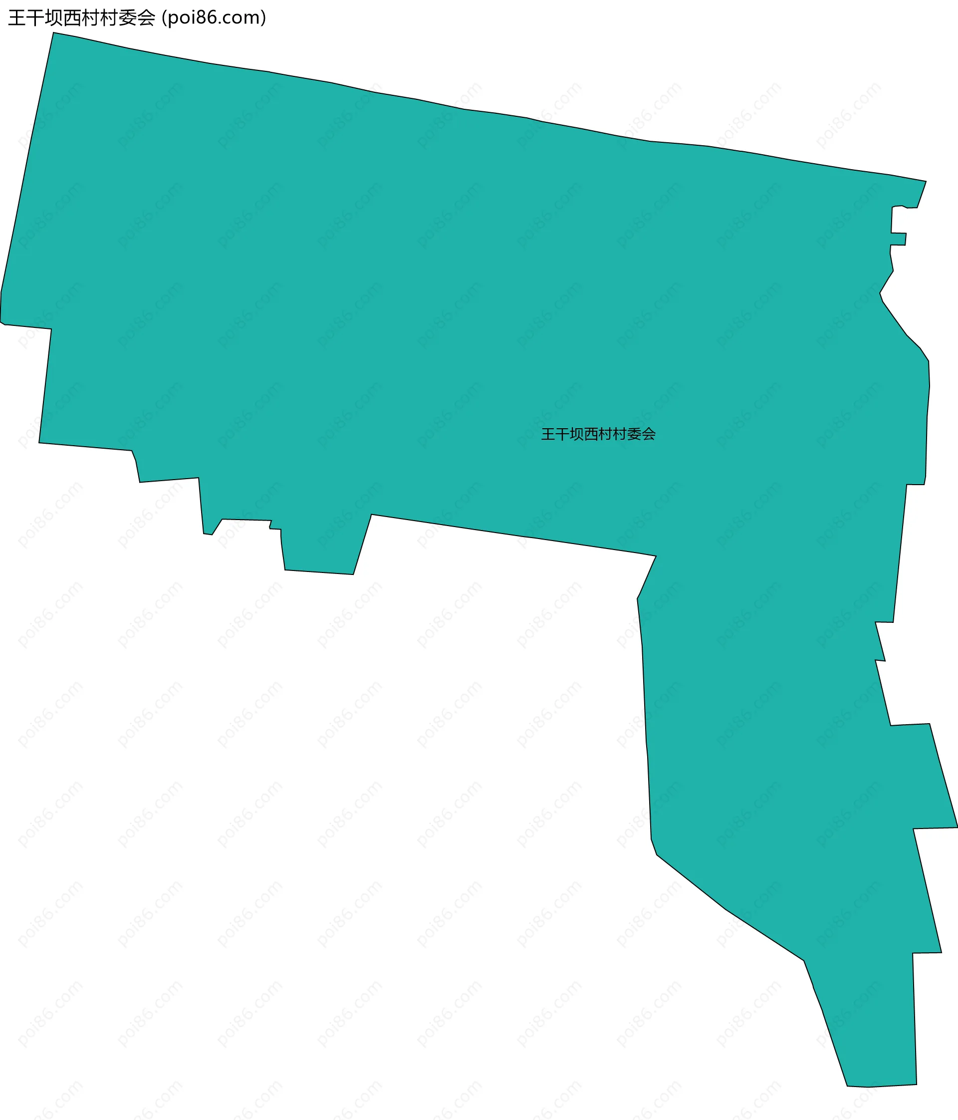 王干坝西村村委会边界地图