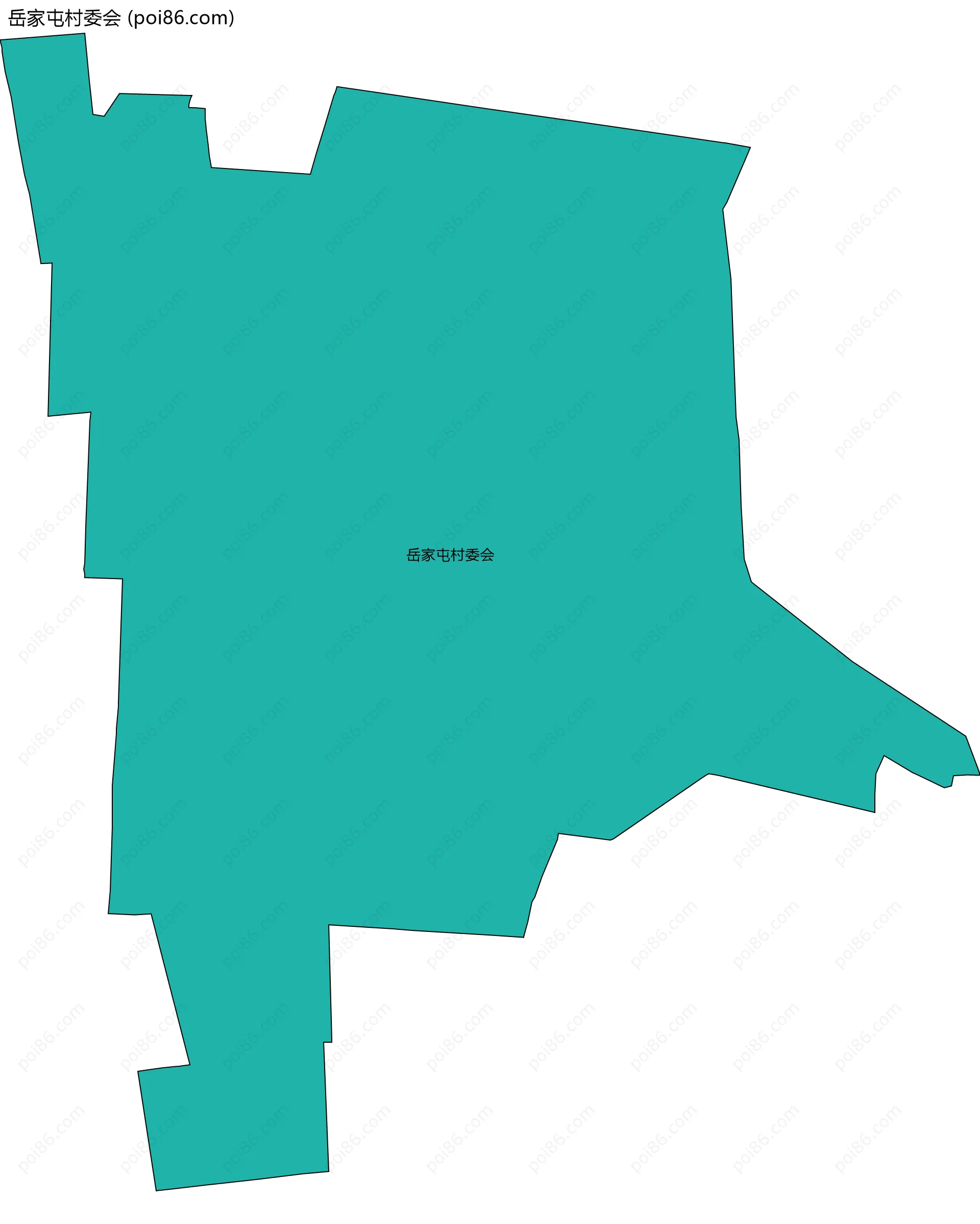 岳家屯村委会边界地图