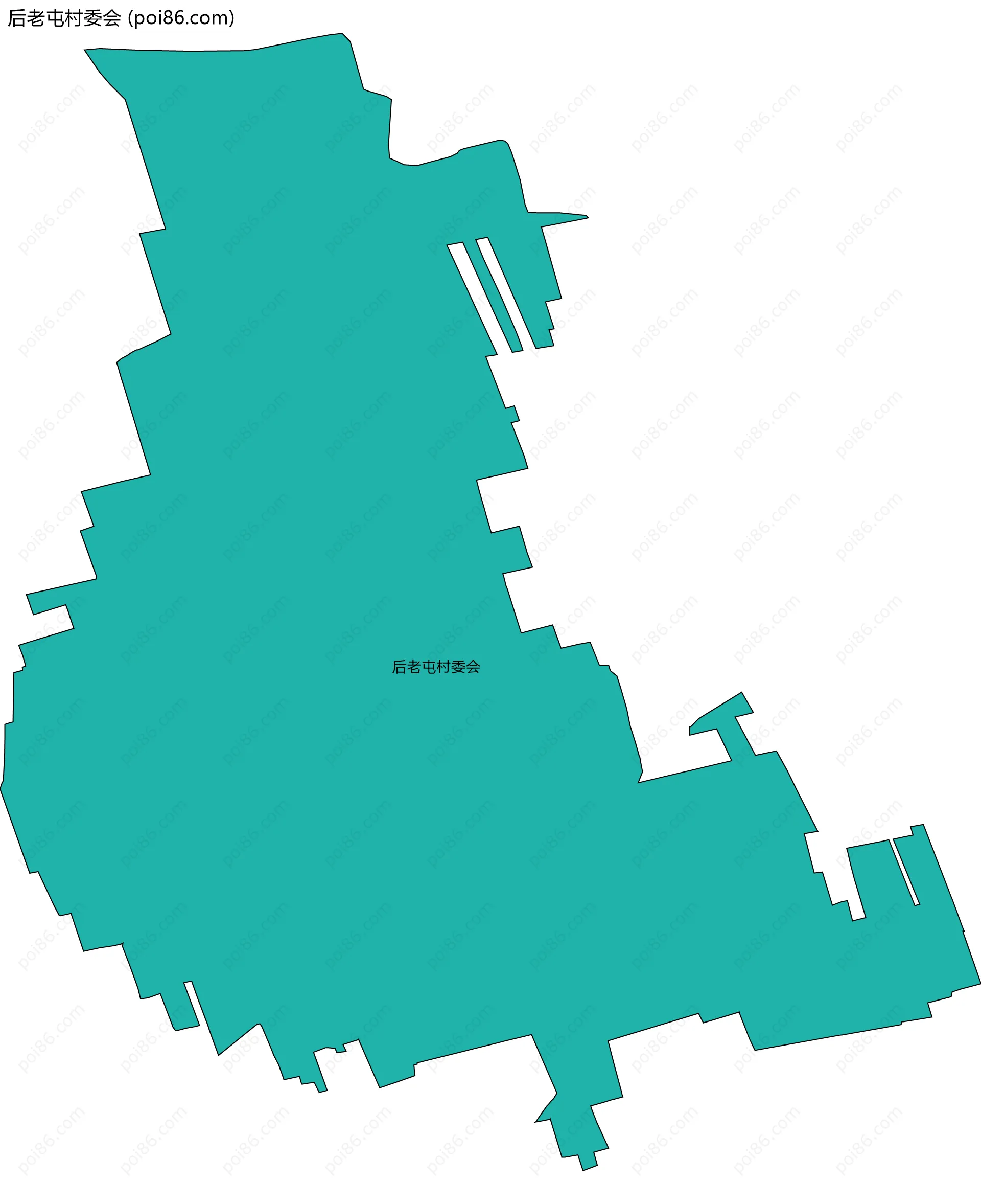 后老屯村委会边界地图