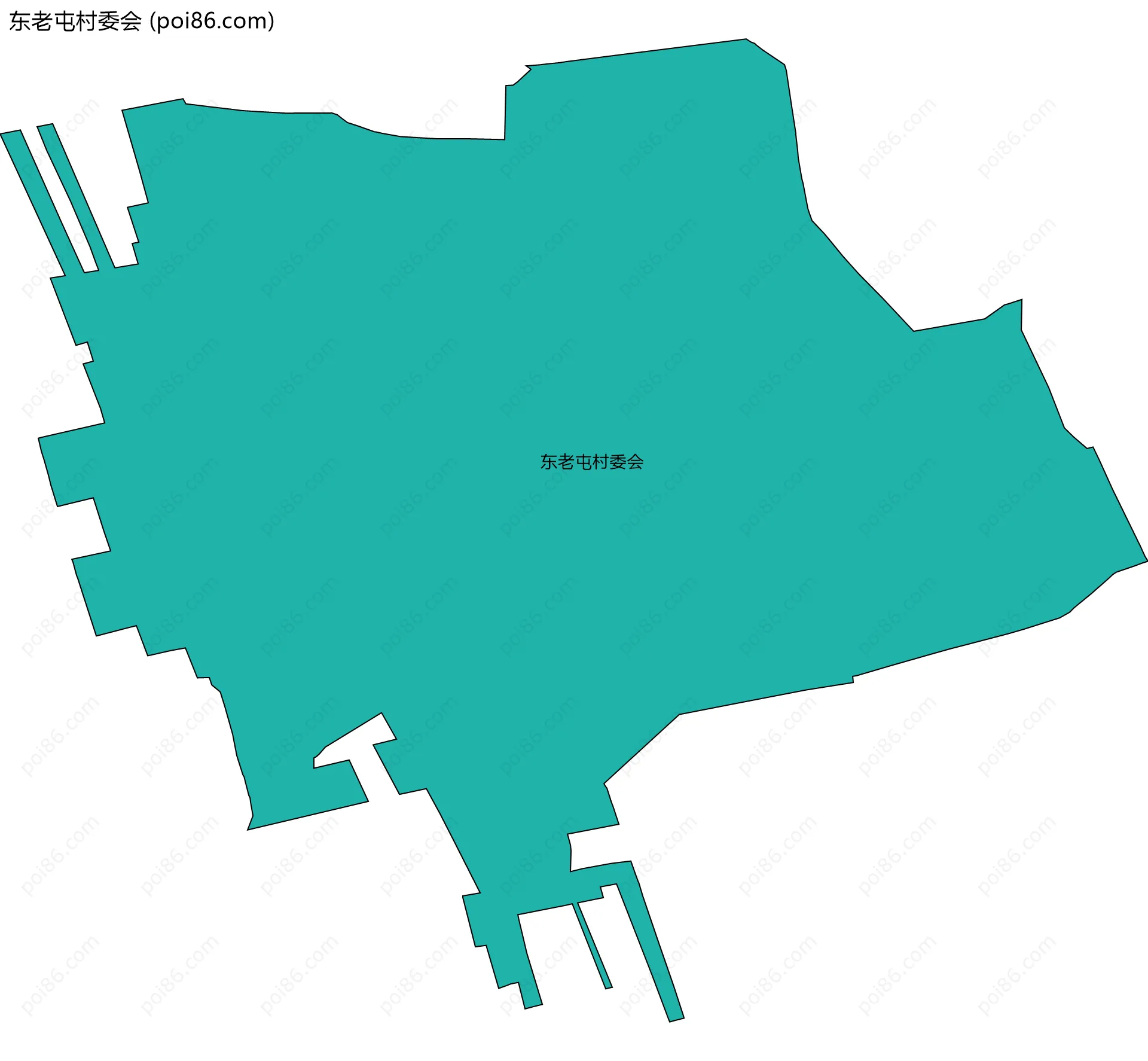 东老屯村委会边界地图