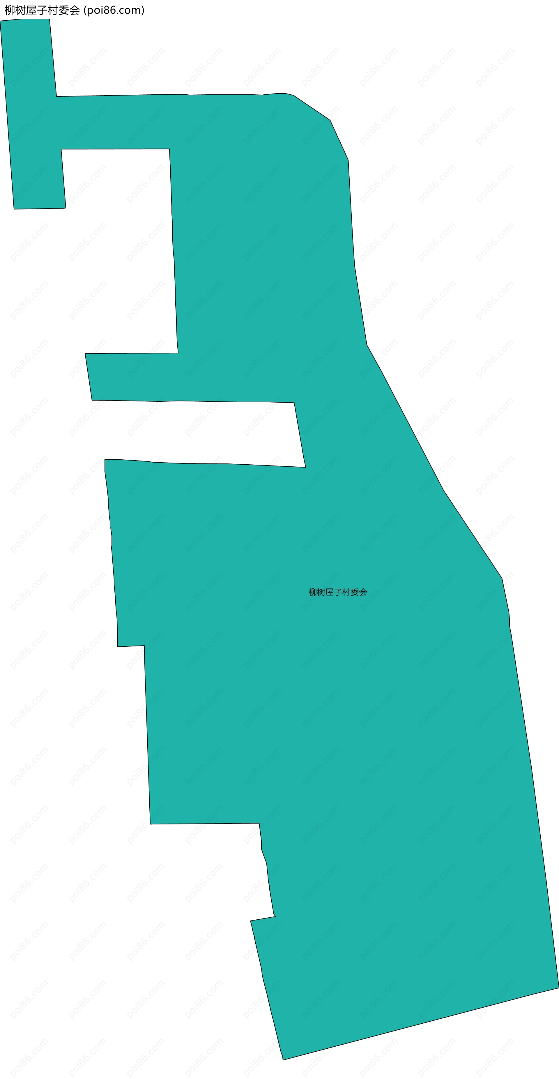 柳树屋子村委会边界地图