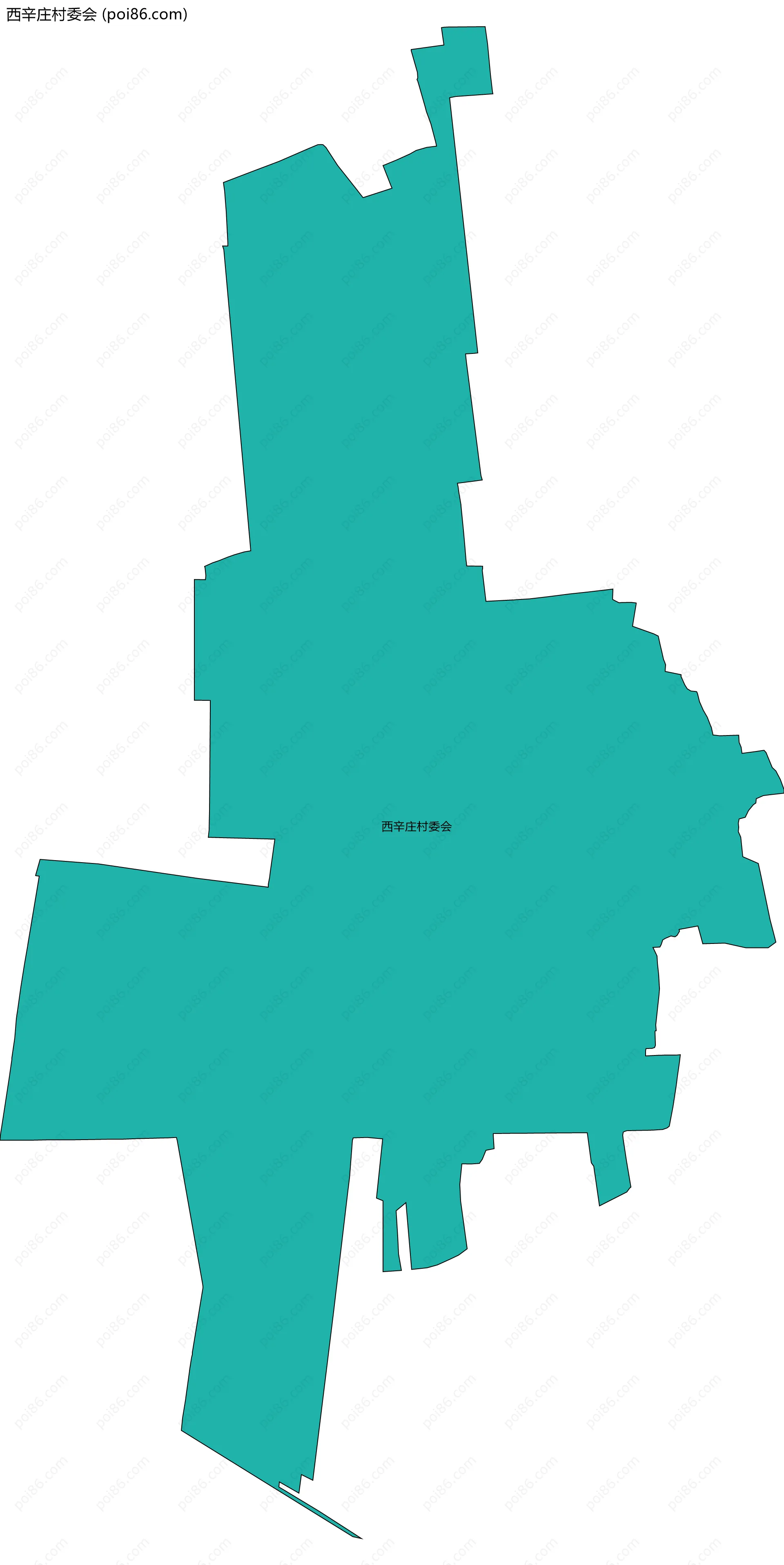 西辛庄村委会边界地图