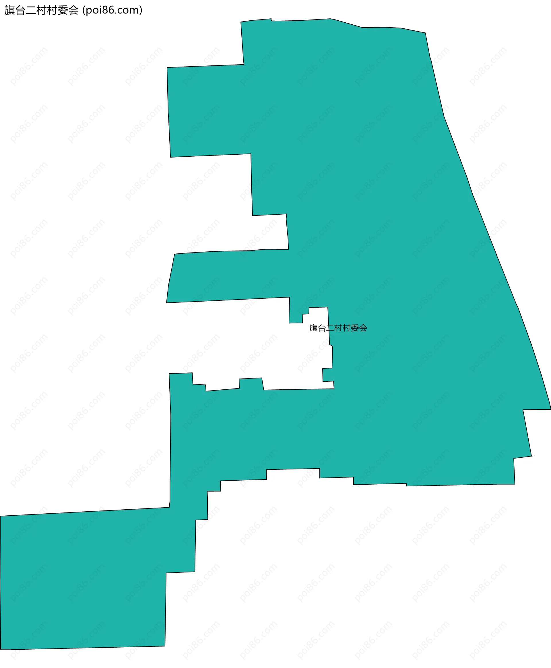 旗台二村村委会边界地图