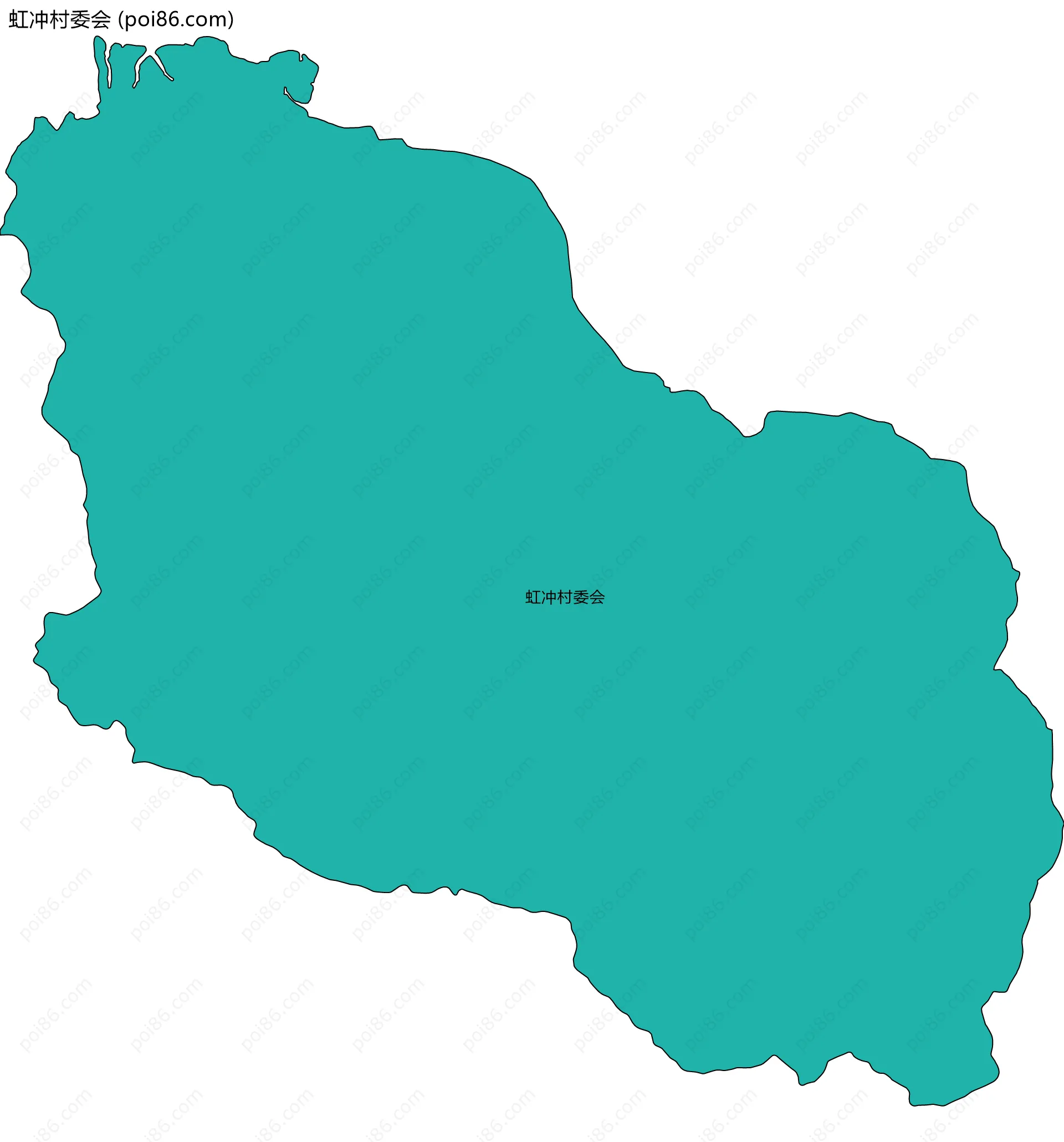 虹冲村委会边界地图