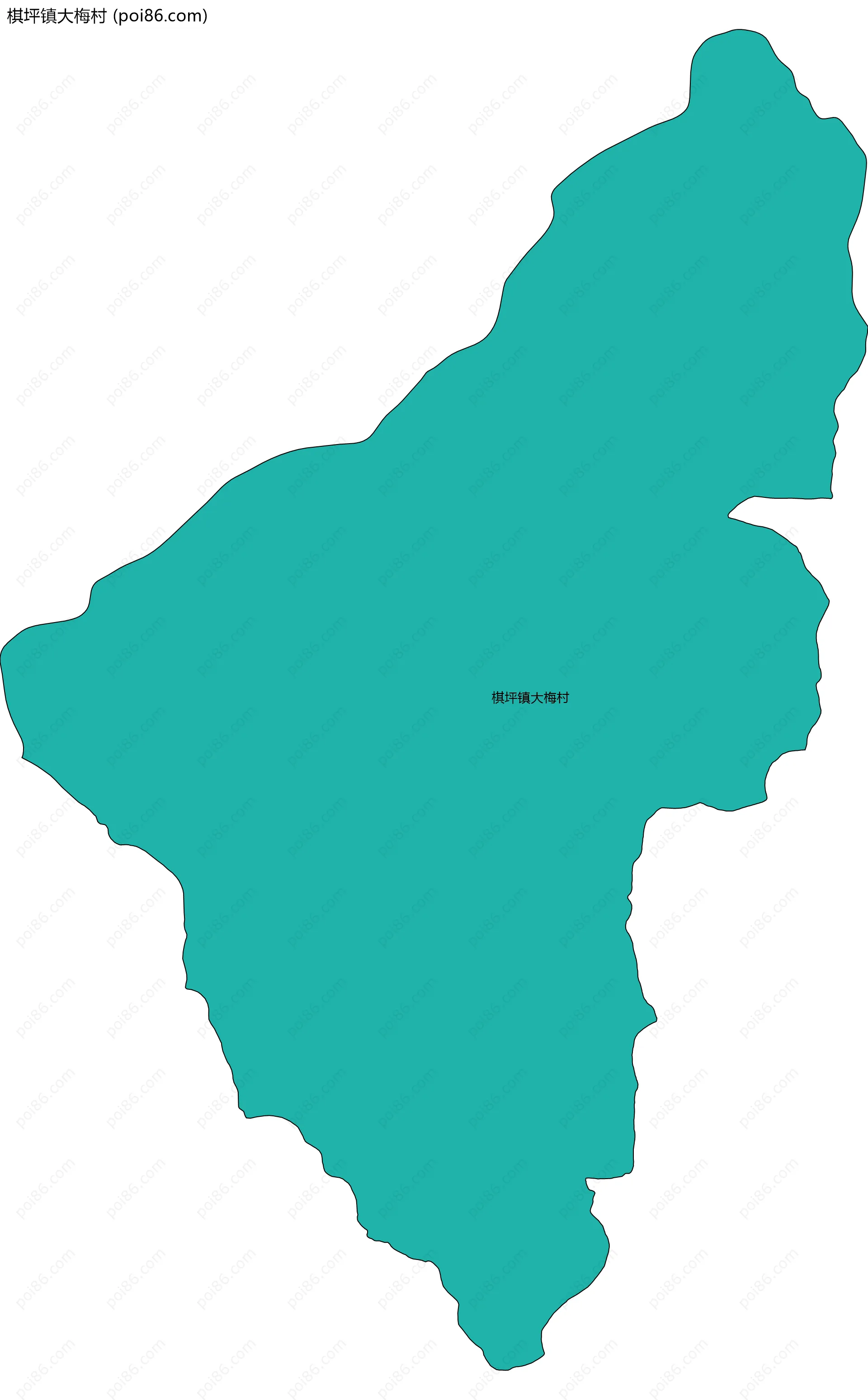 棋坪镇大梅村边界地图