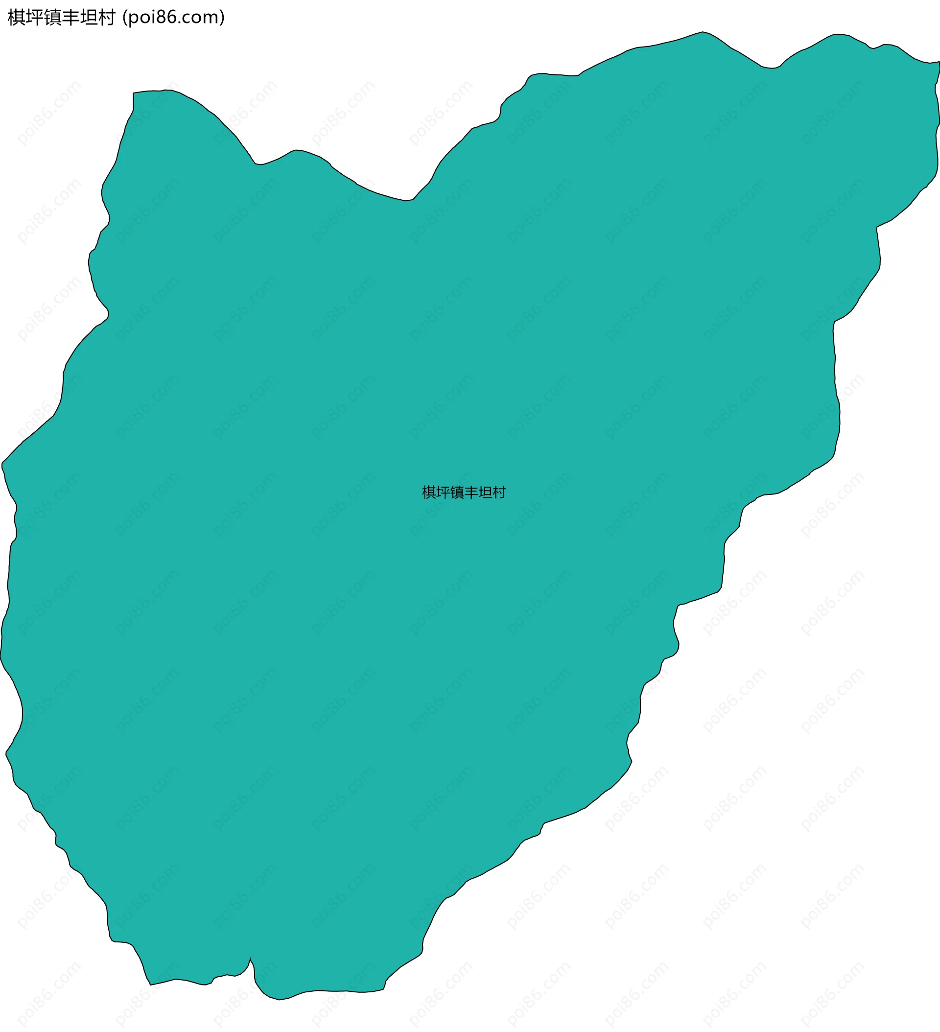 棋坪镇丰坦村边界地图