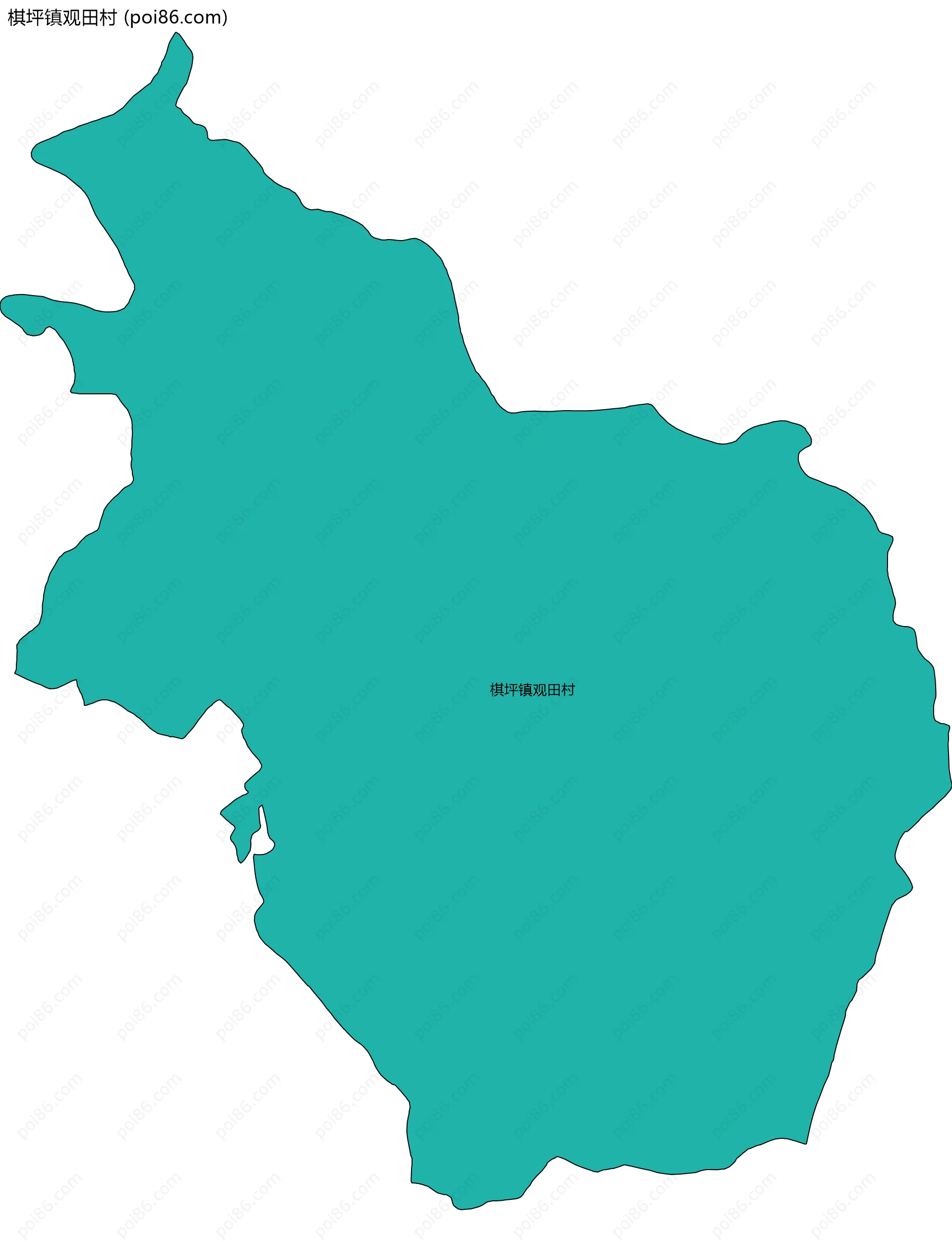 棋坪镇观田村边界地图