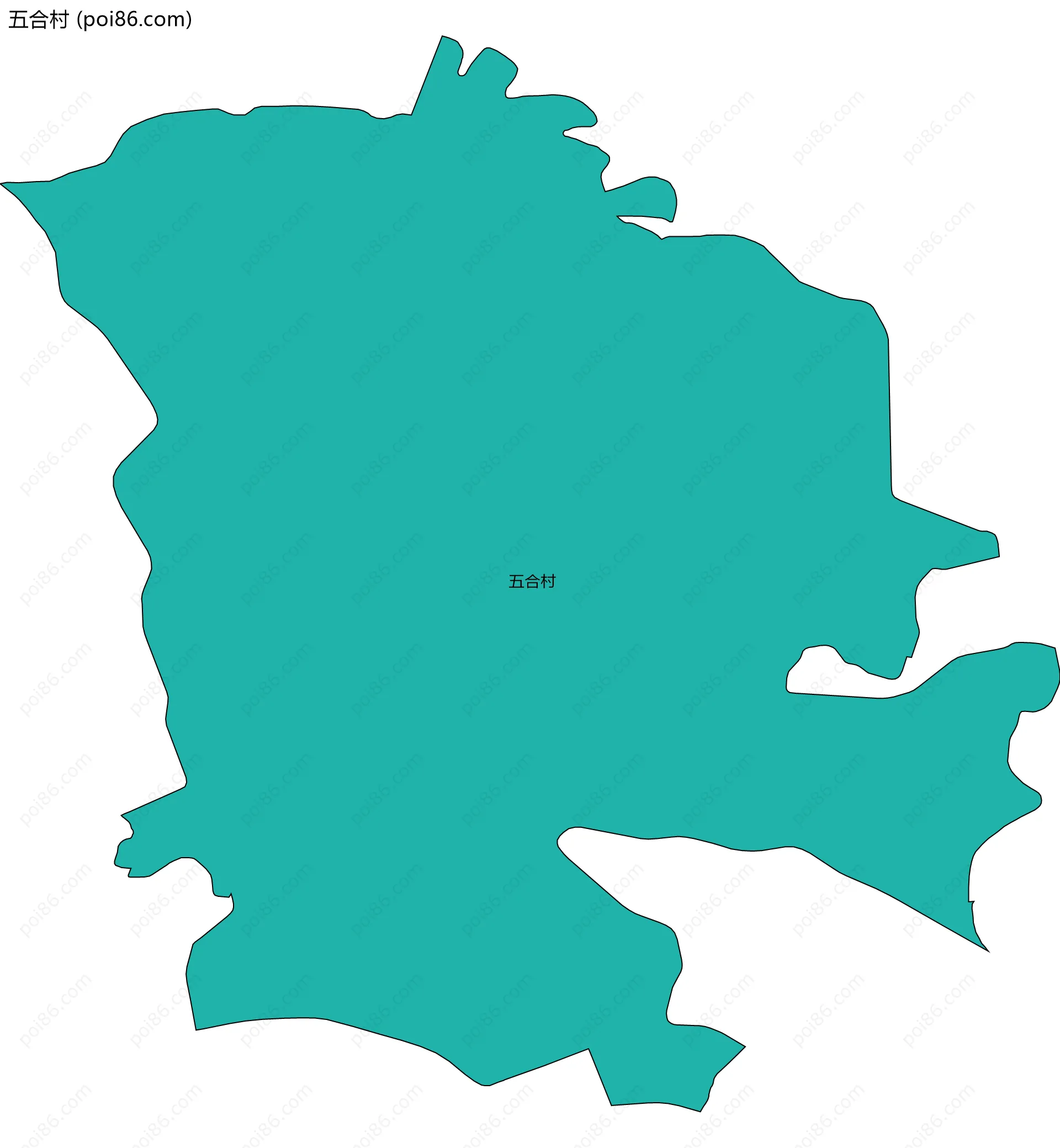 五合村边界地图