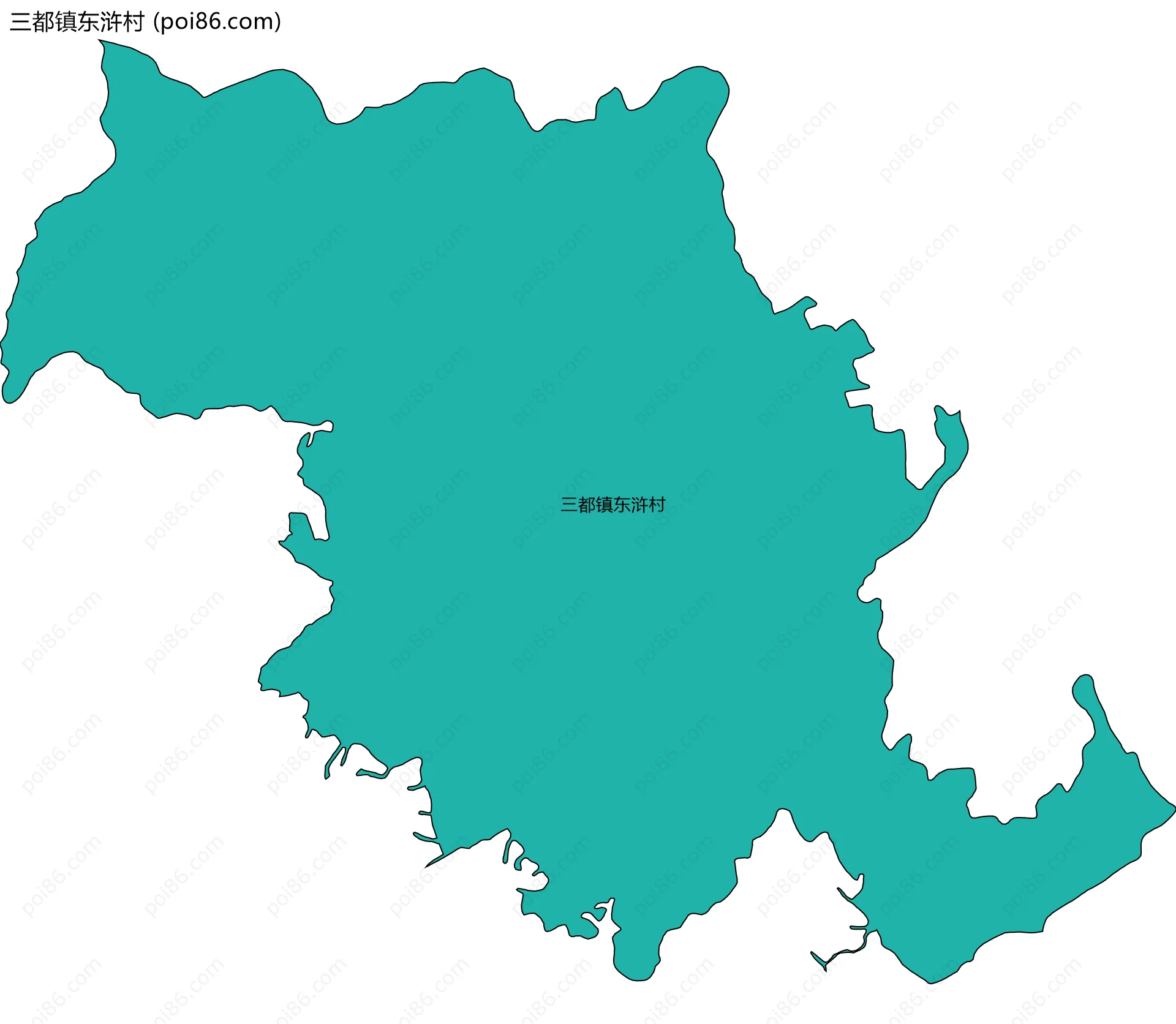 三都镇东浒村边界地图
