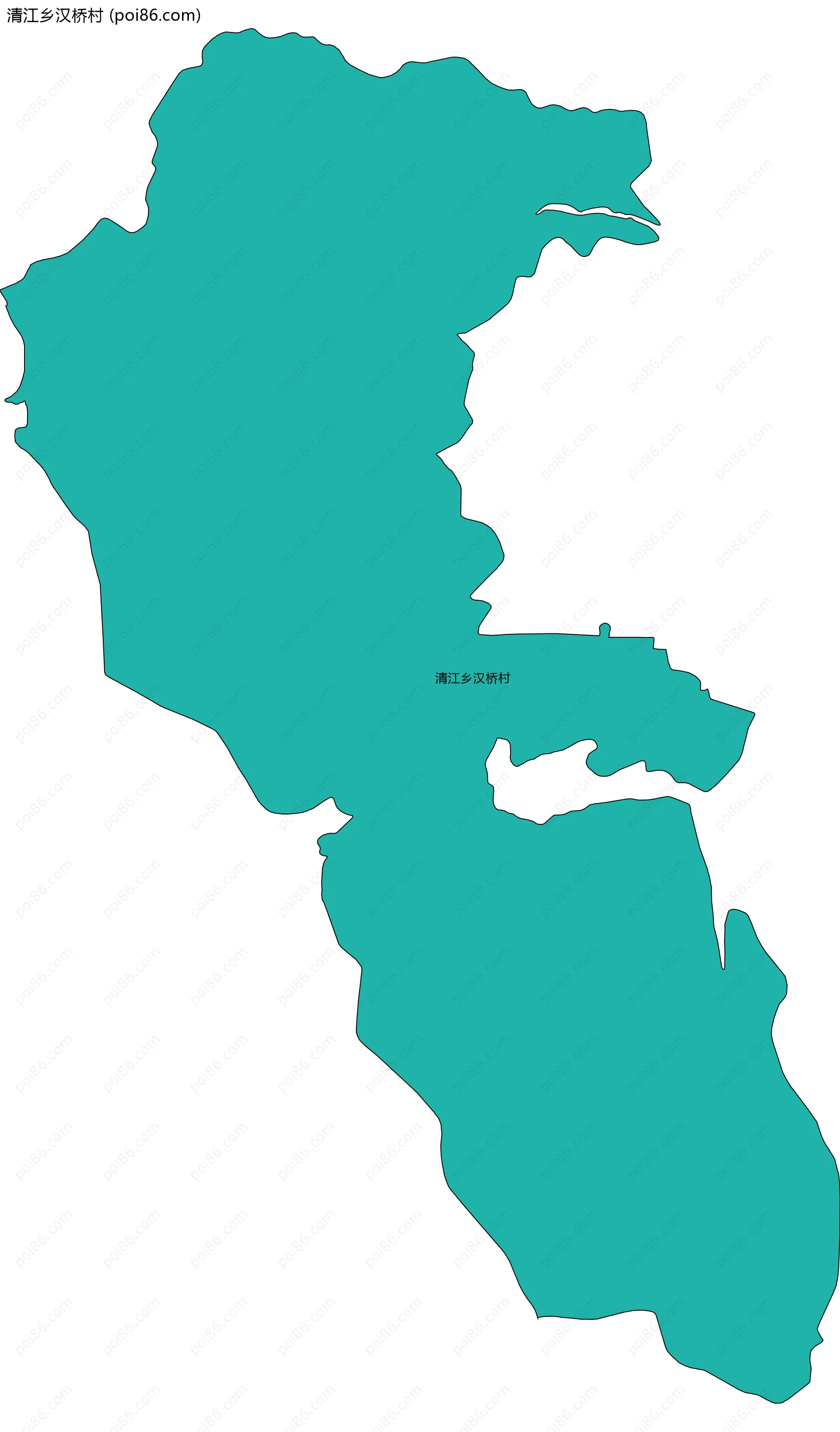 清江乡汉桥村边界地图