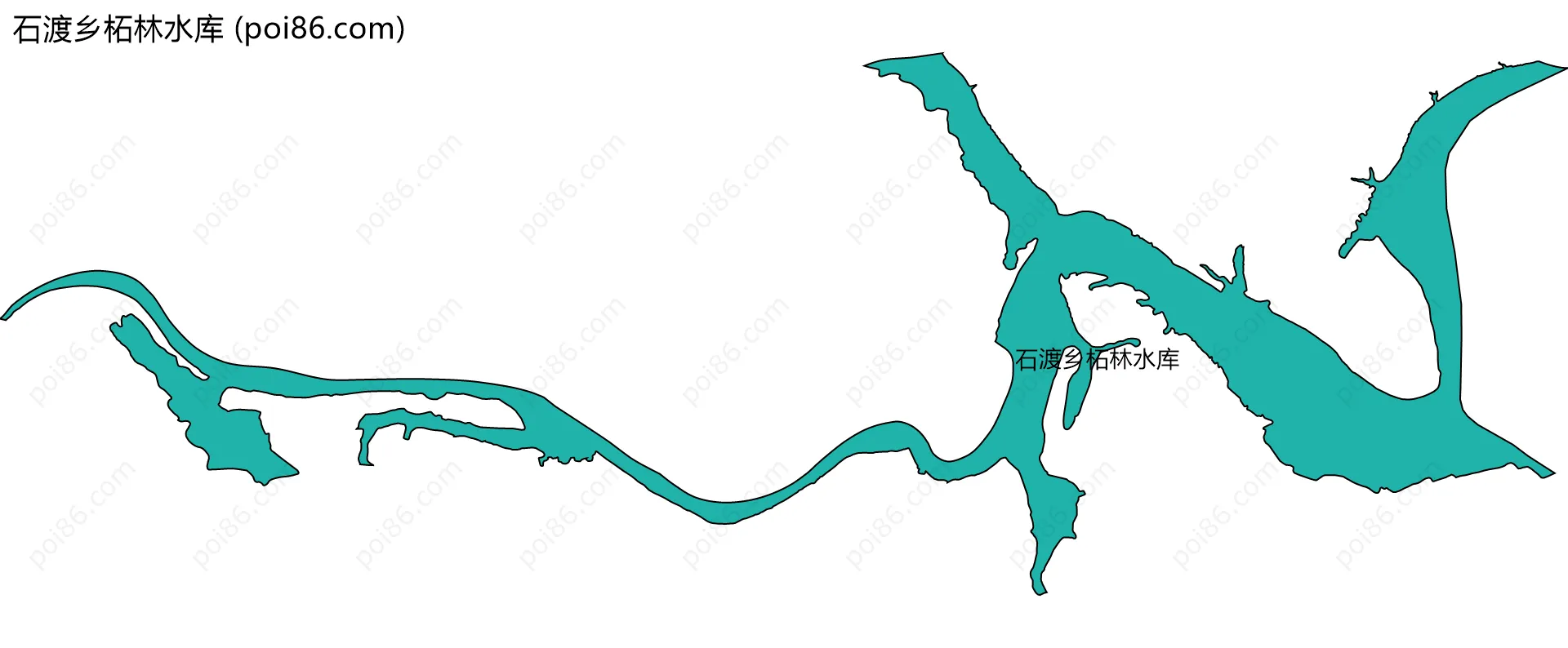 石渡乡柘林水库边界地图