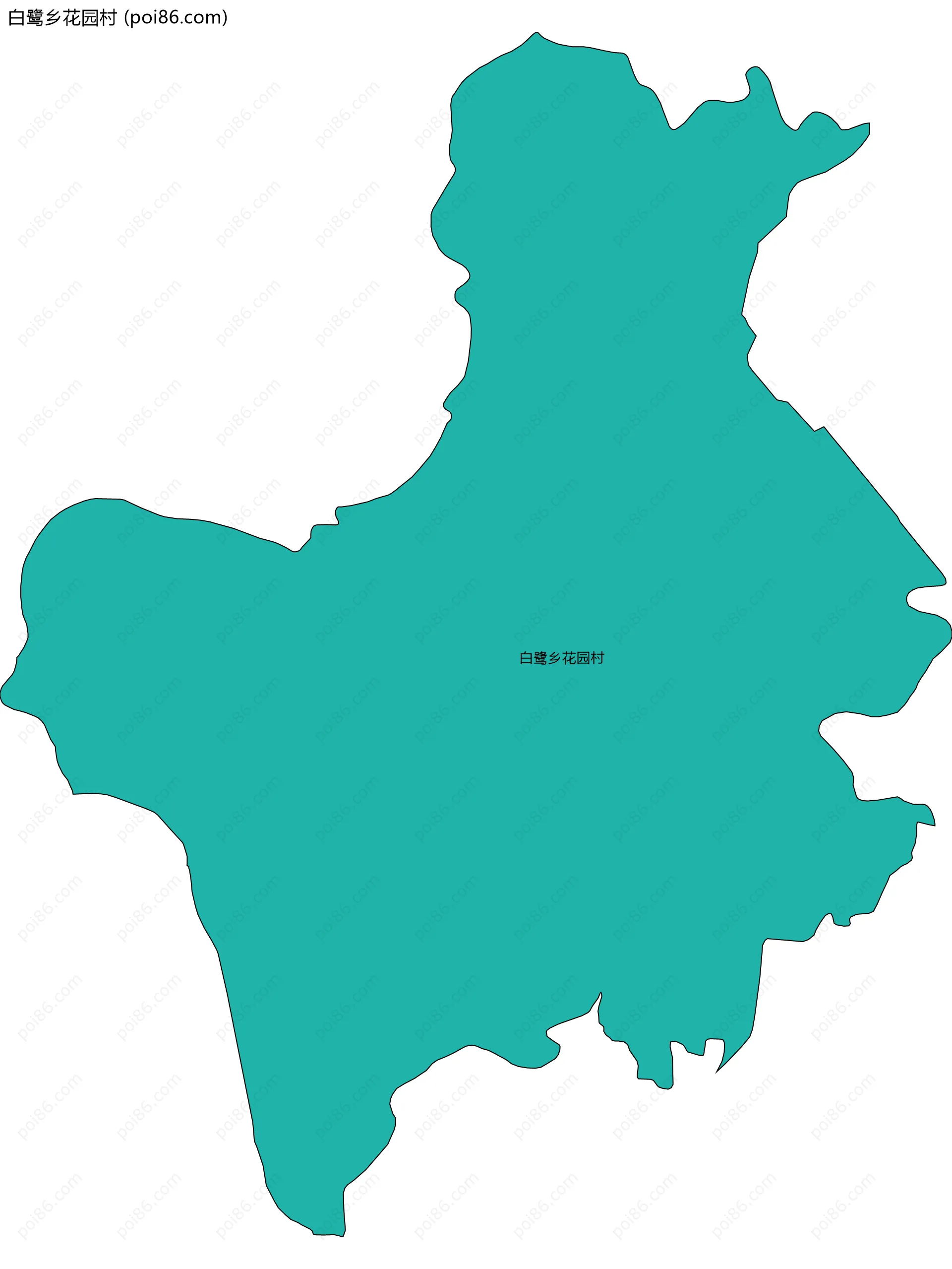 白鹭乡花园村边界地图