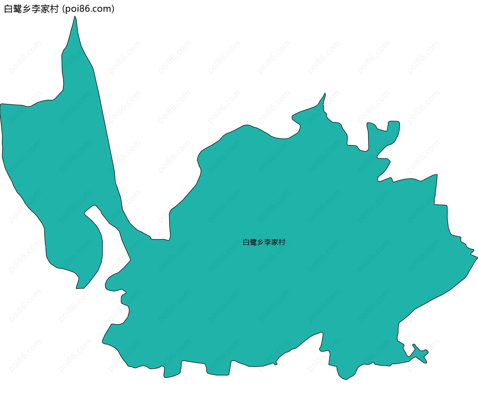 白鹭乡李家村边界地图