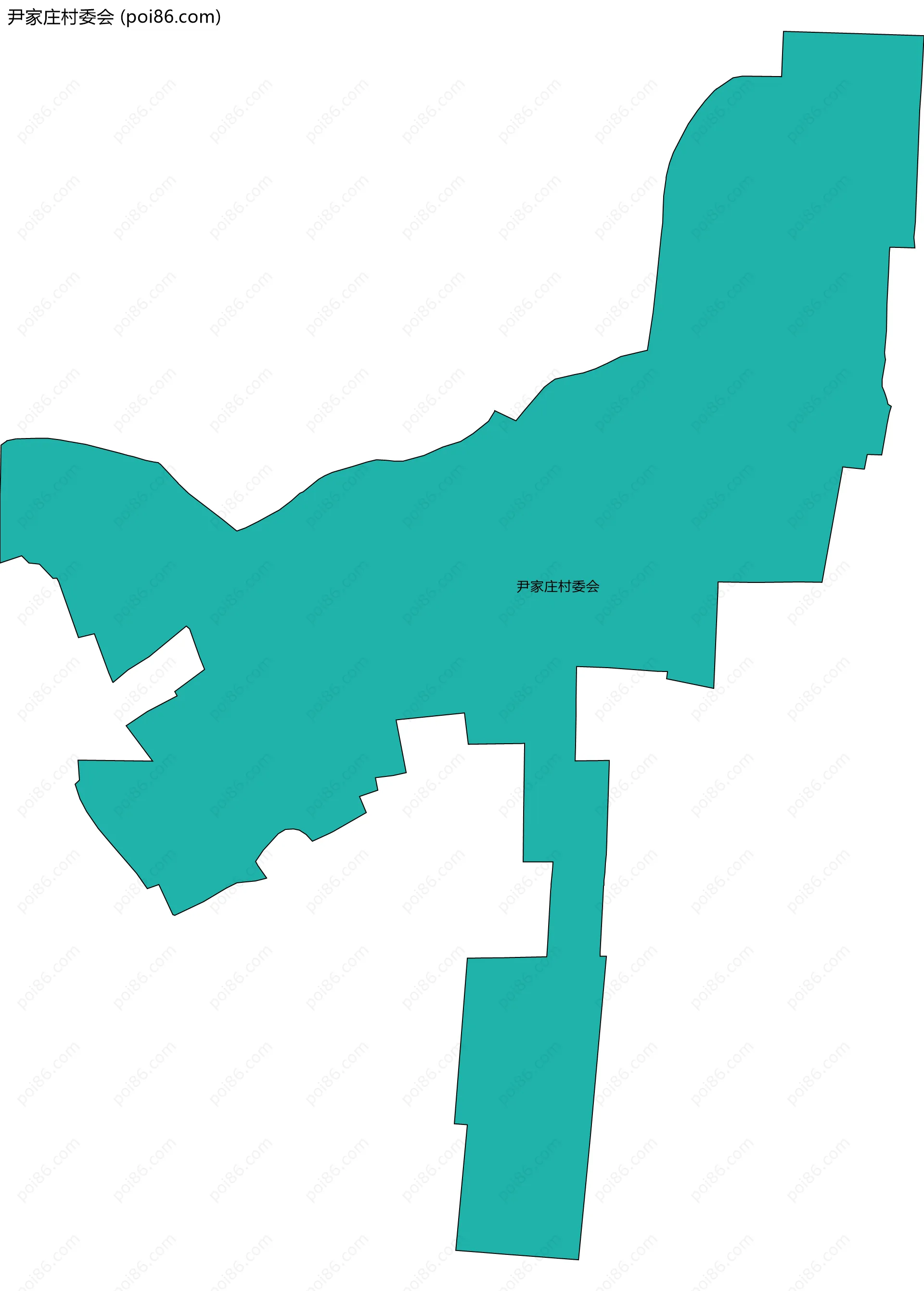 尹家庄村委会边界地图