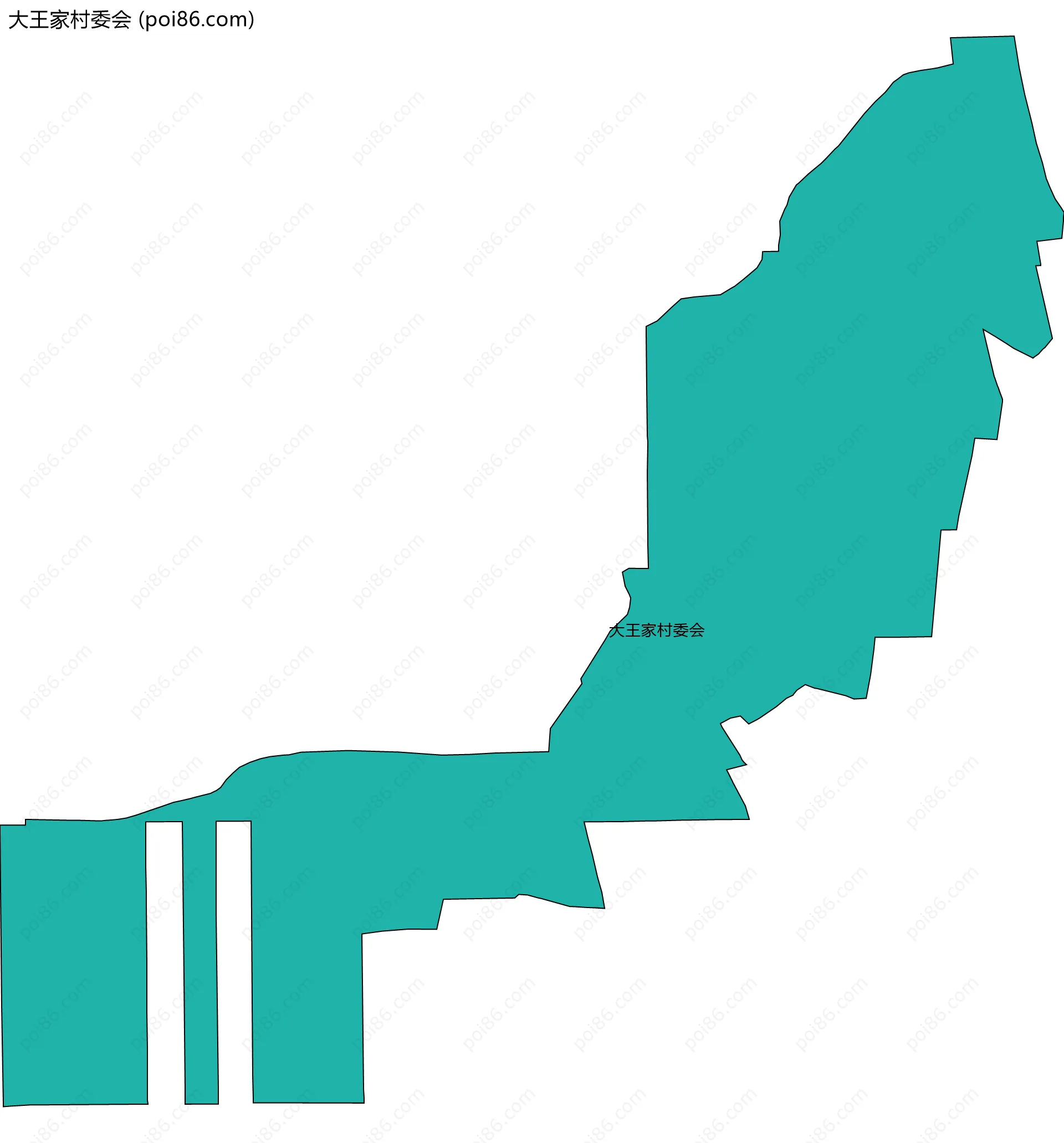 大王家村委会边界地图