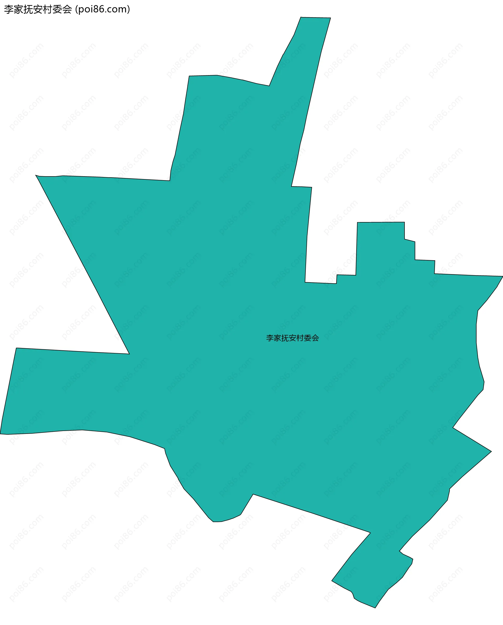 李家抚安村委会边界地图