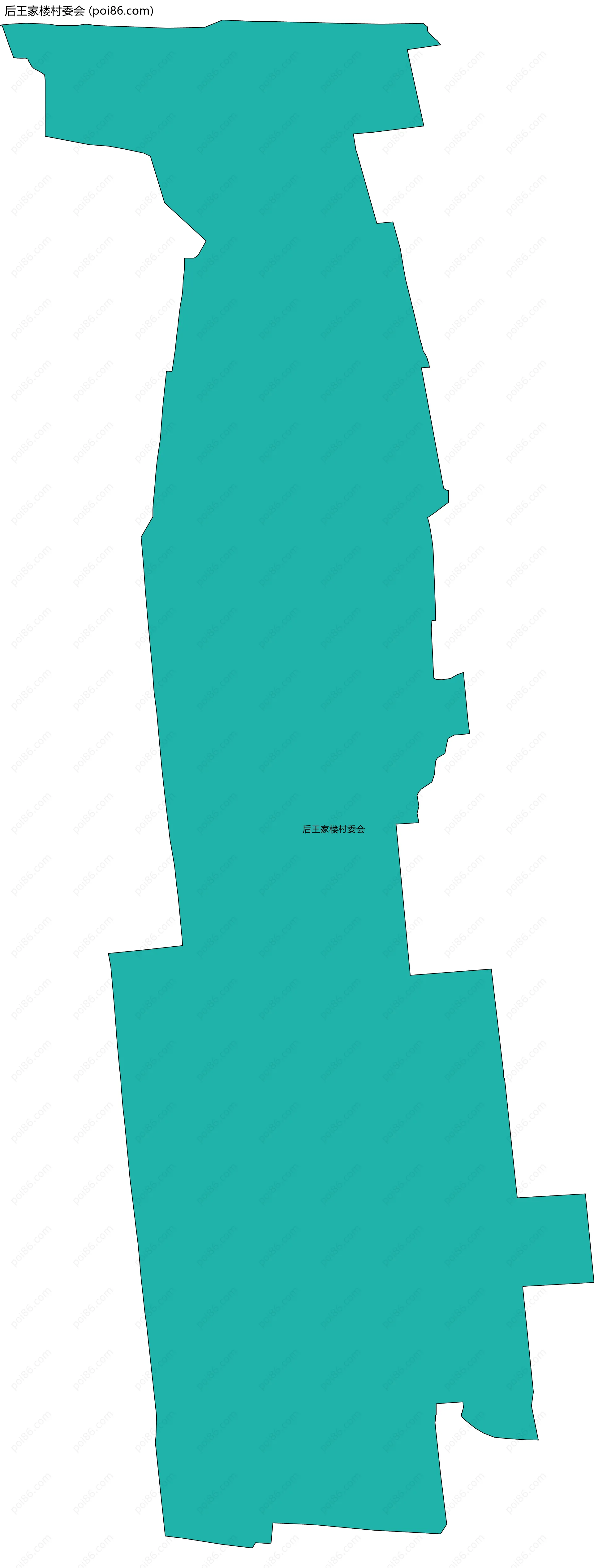 后王家楼村委会边界地图