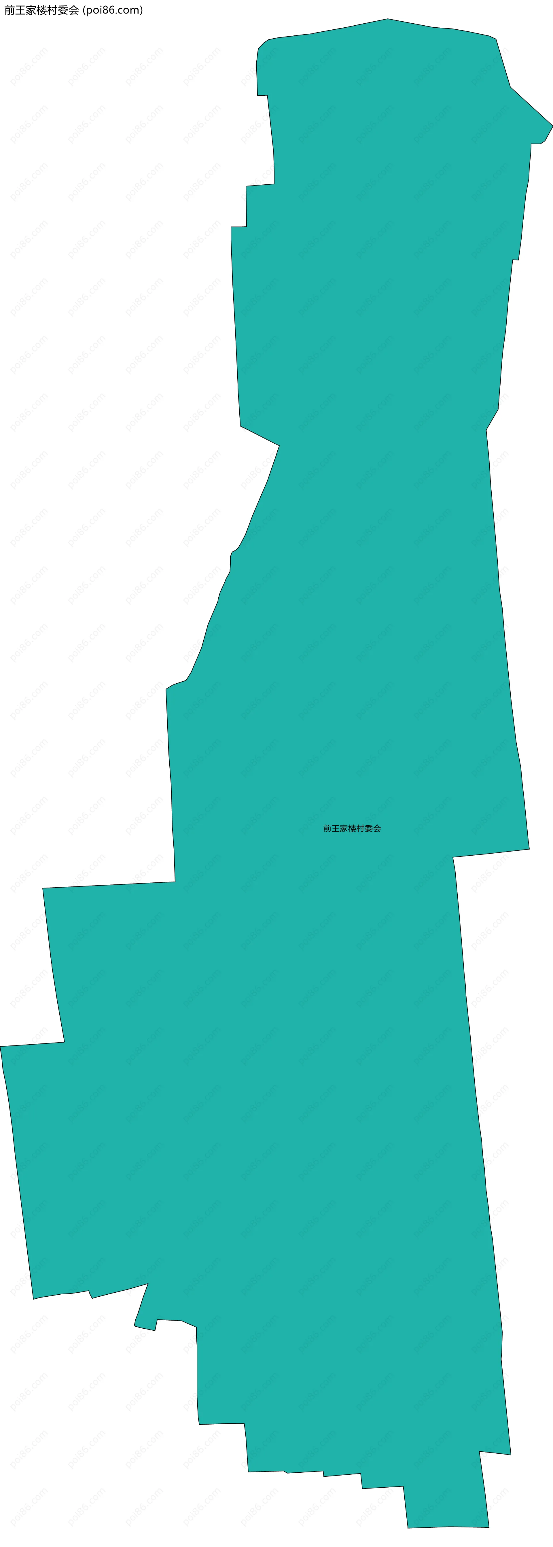 前王家楼村委会边界地图