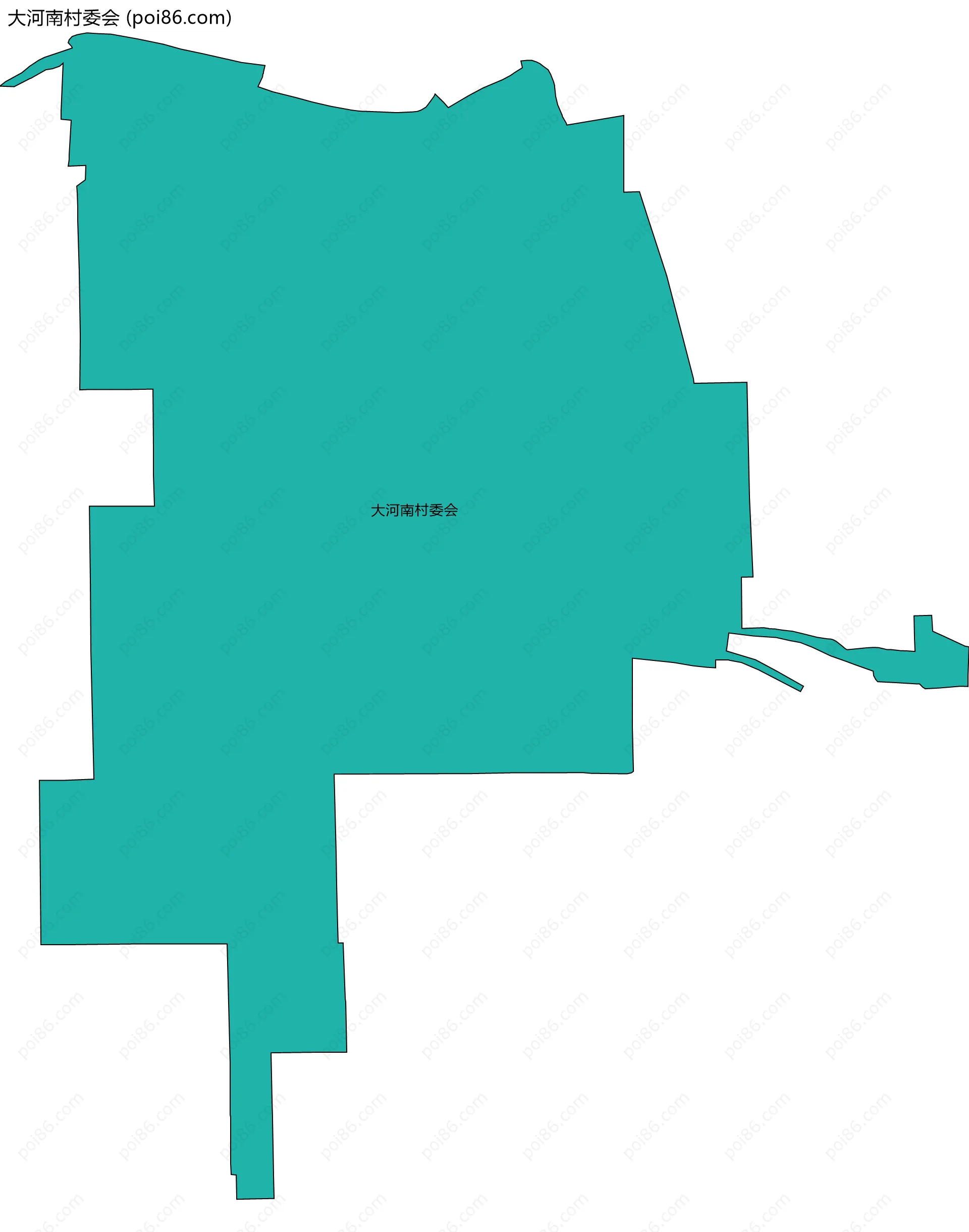 大河南村委会边界地图
