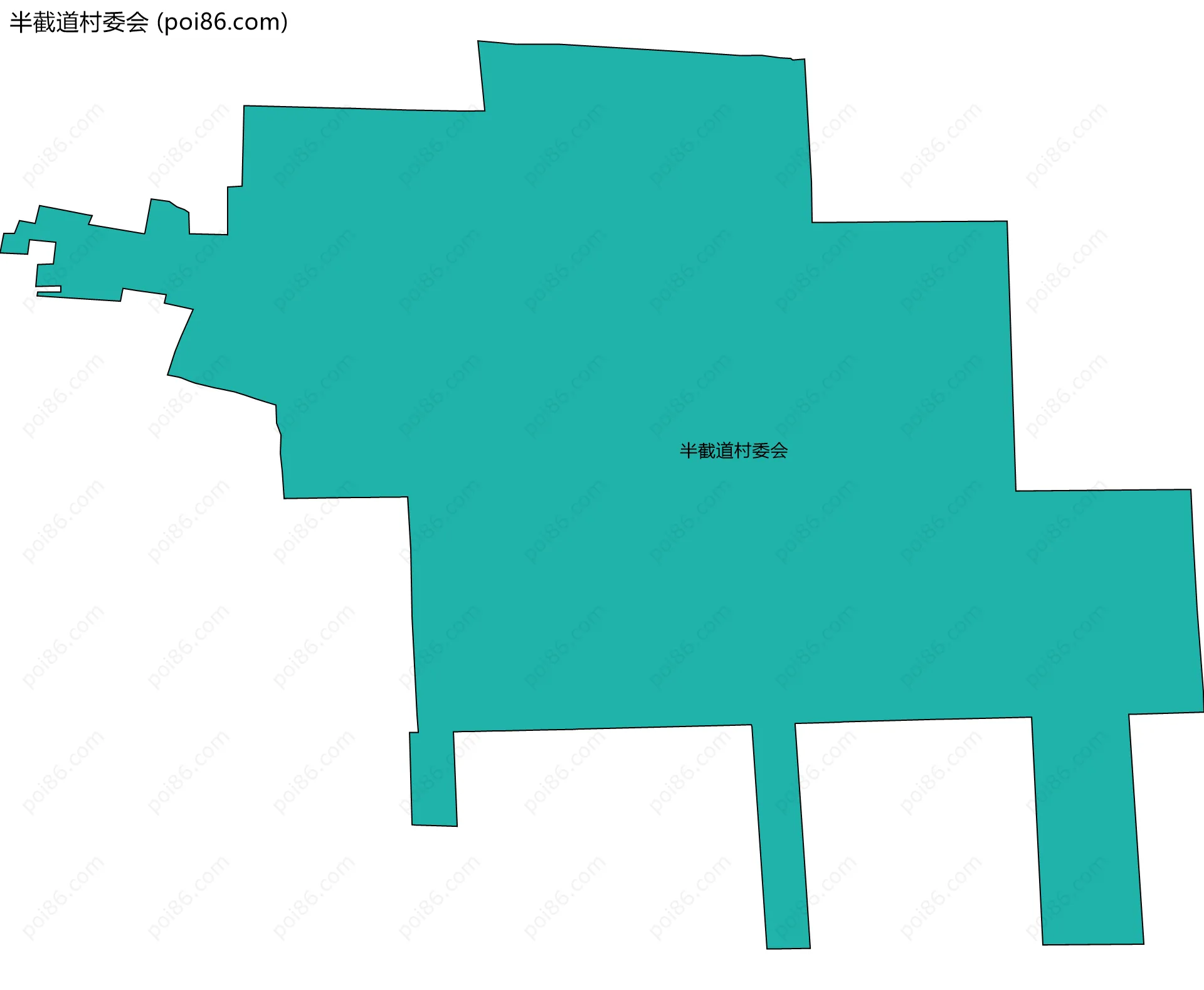 半截道村委会边界地图