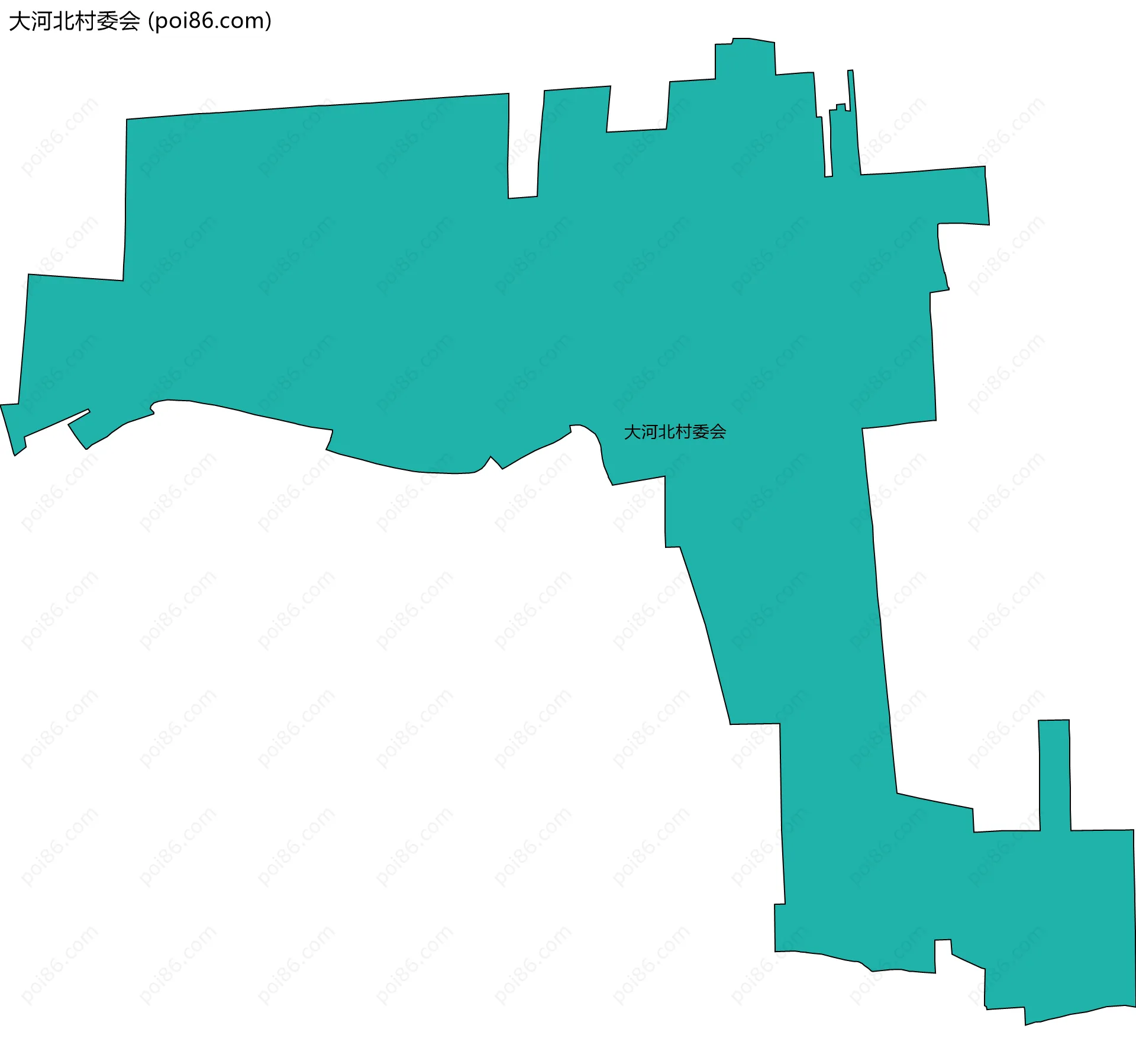 大河北村委会边界地图