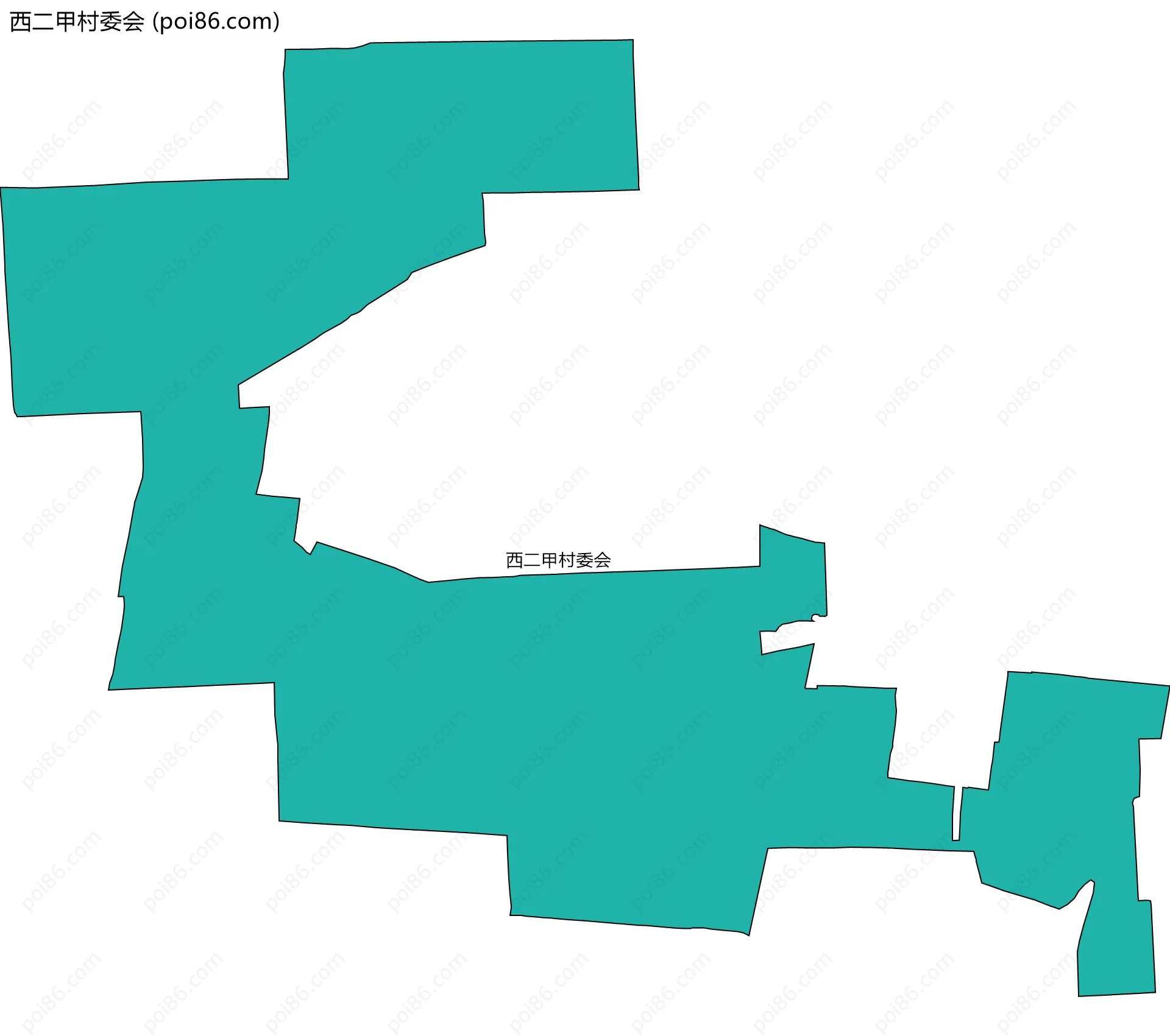 西二甲村委会边界地图