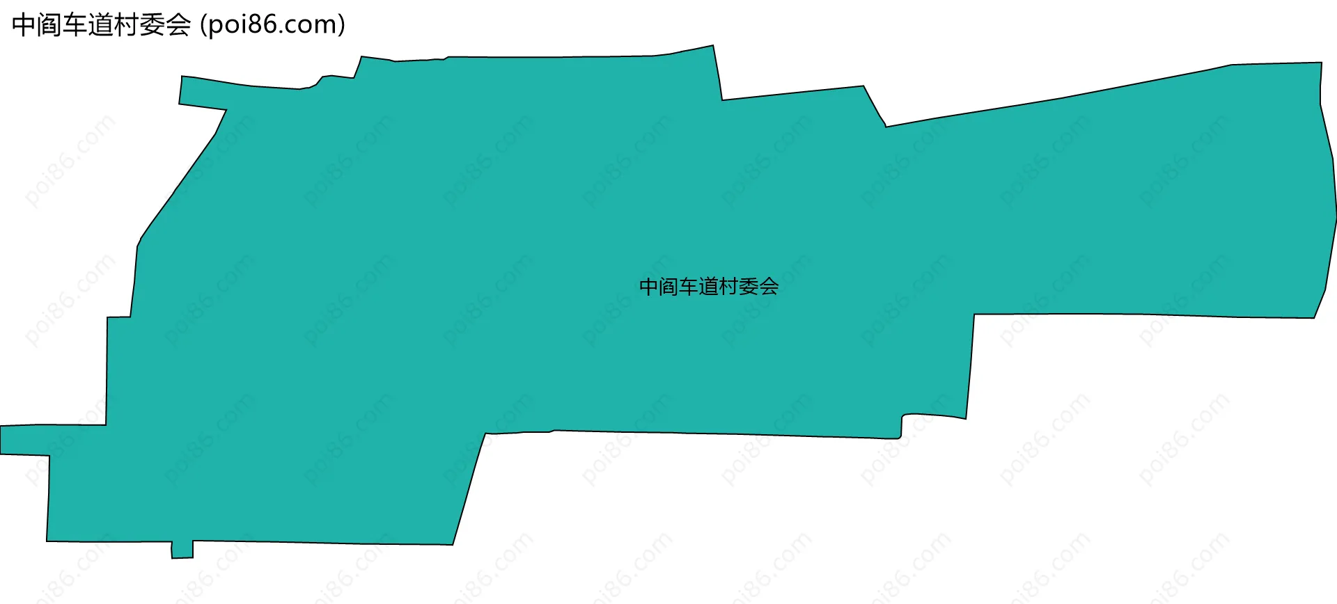 中阎车道村委会边界地图
