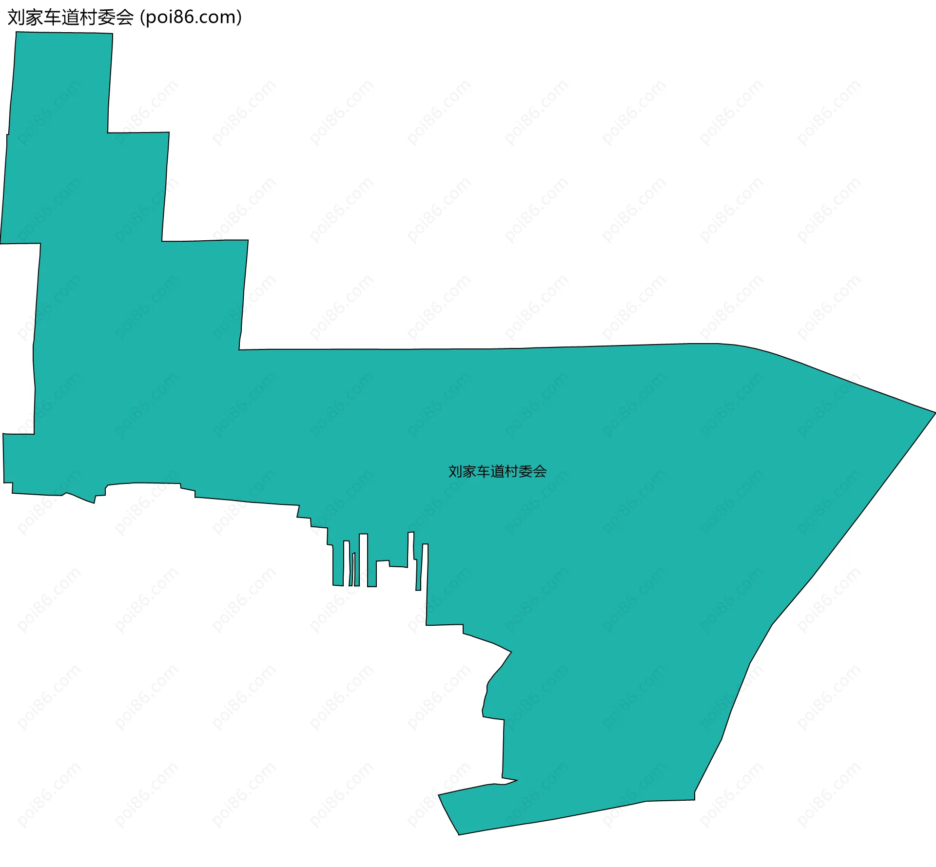 刘家车道村委会边界地图