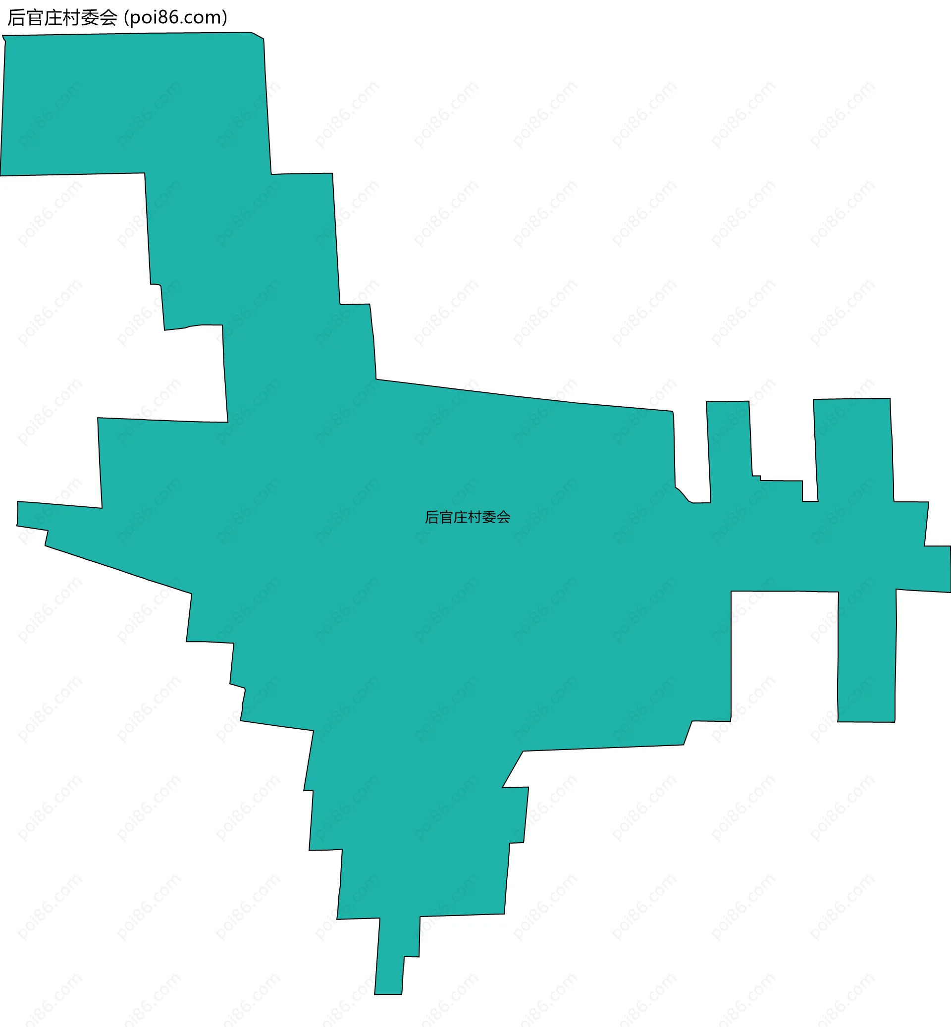 后官庄村委会边界地图