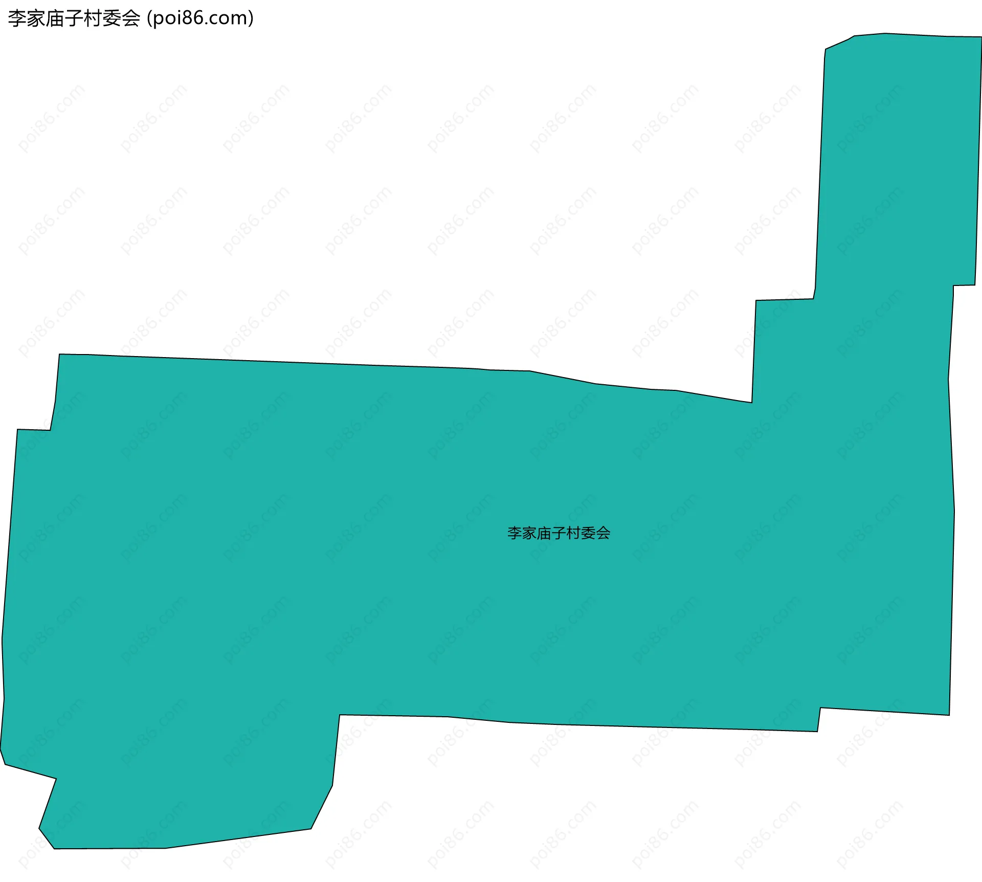 李家庙子村委会边界地图