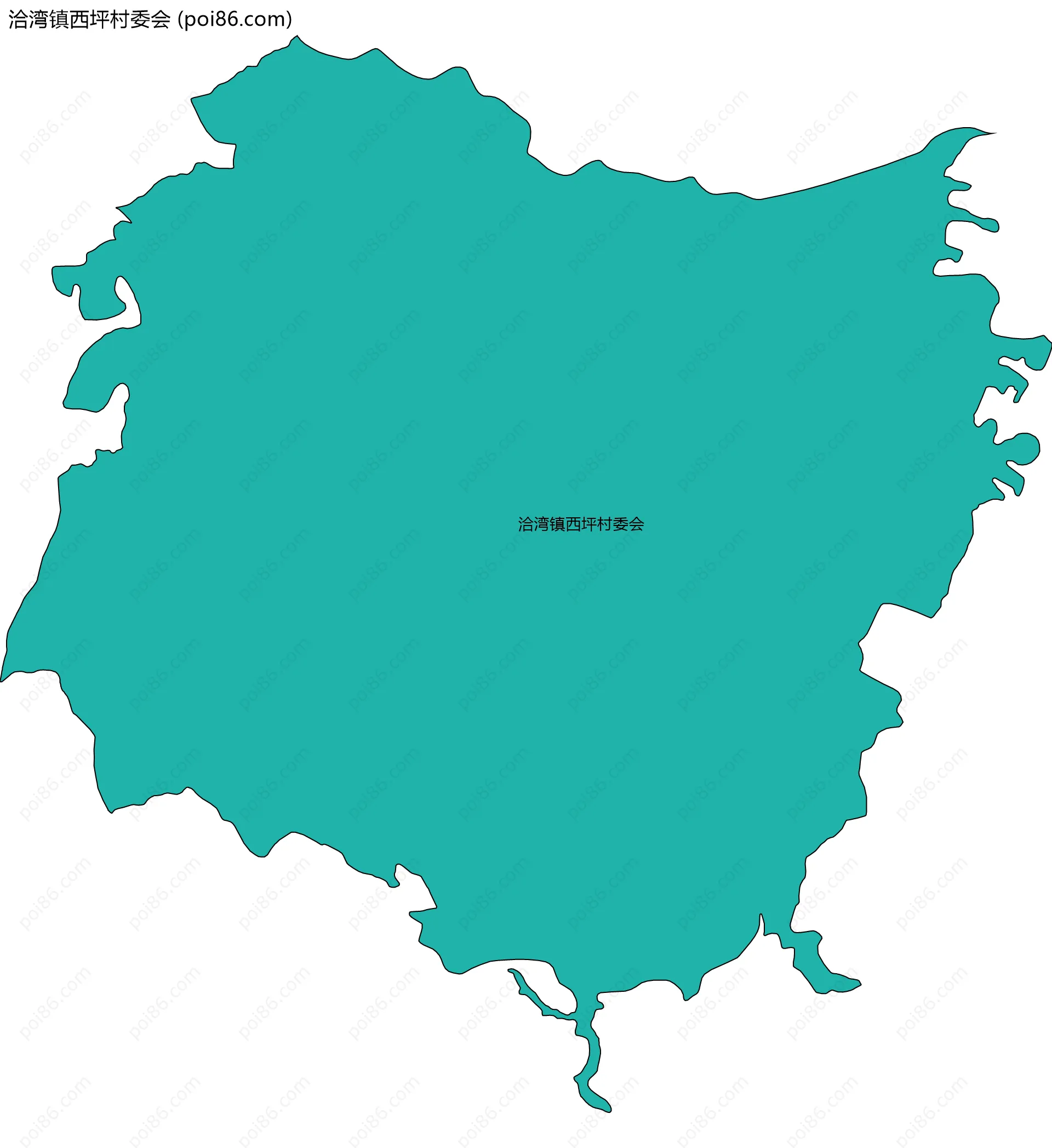 洽湾镇西坪村委会边界地图