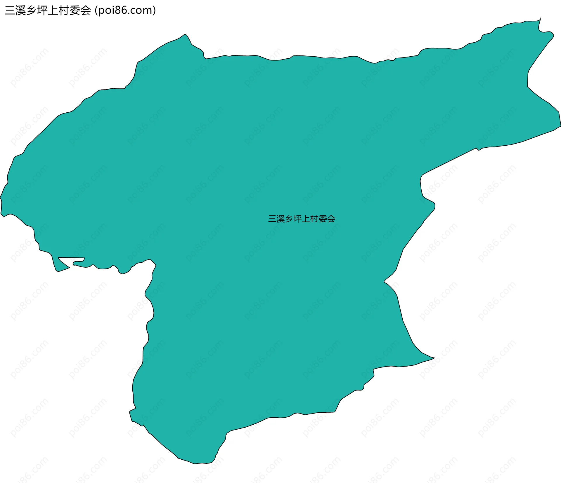 三溪乡坪上村委会边界地图