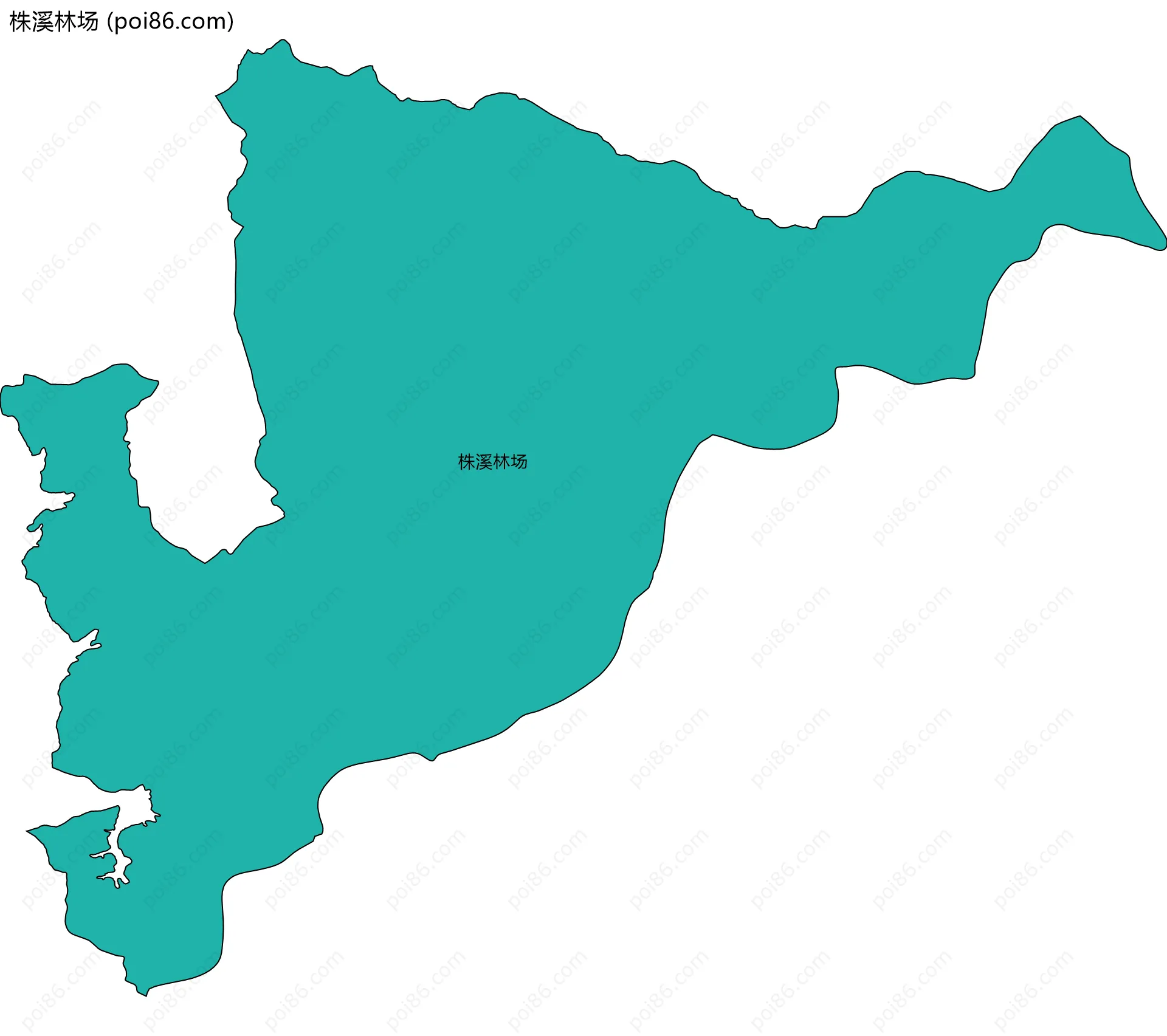 株溪林场边界地图(五级行政区划)