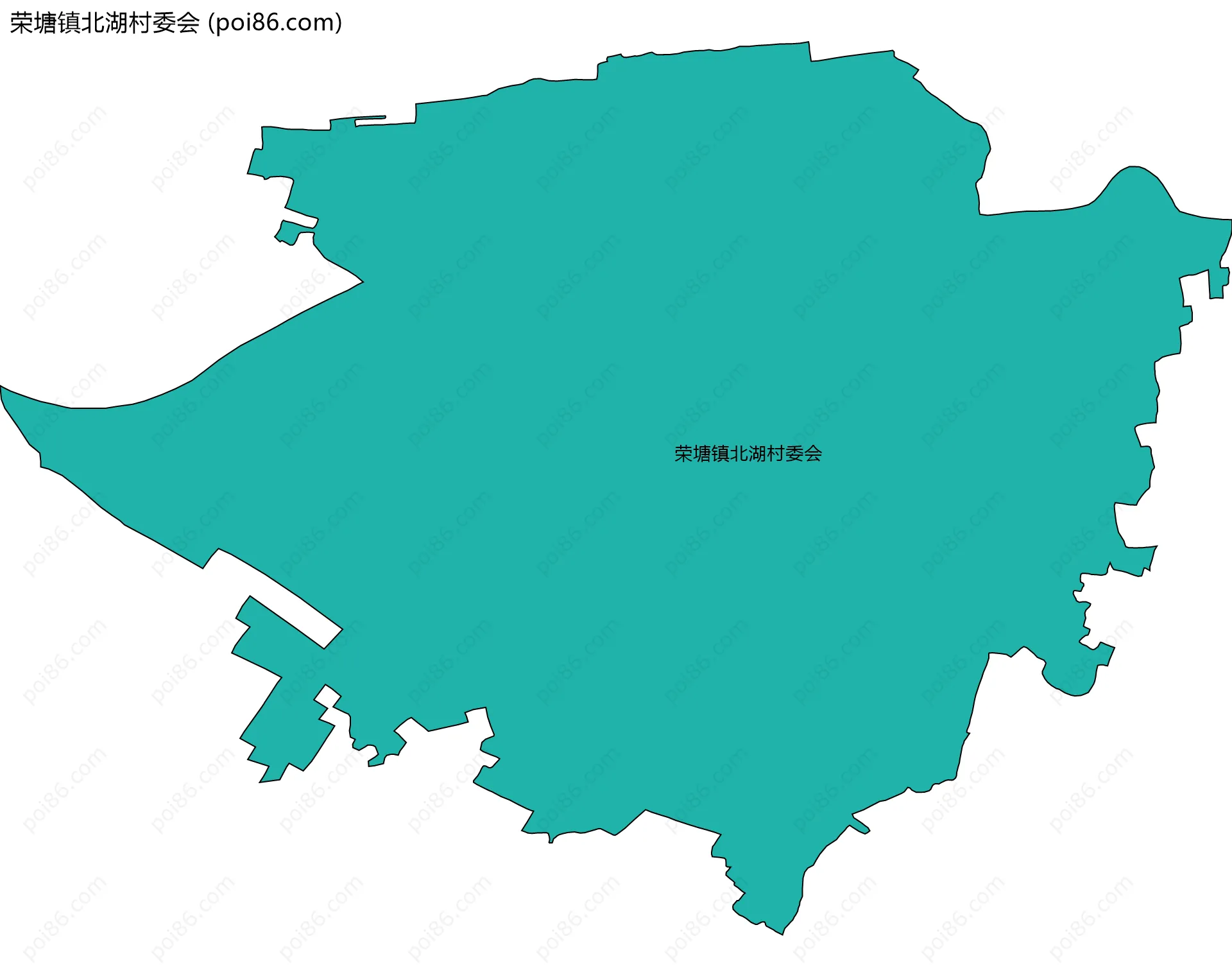 荣塘镇北湖村委会边界地图