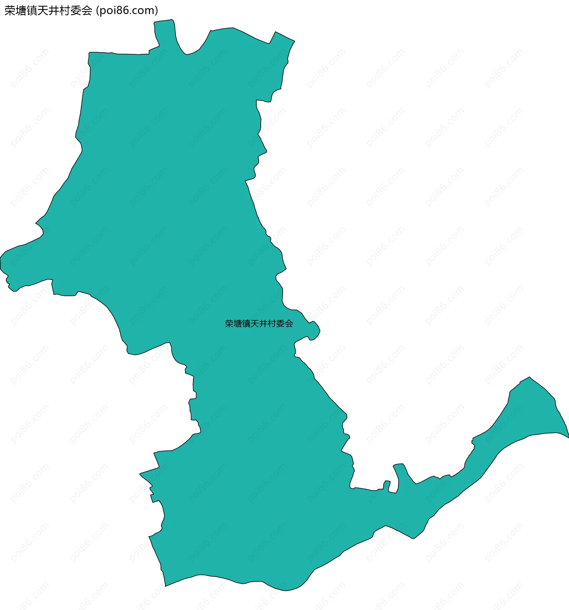 荣塘镇天井村委会边界地图
