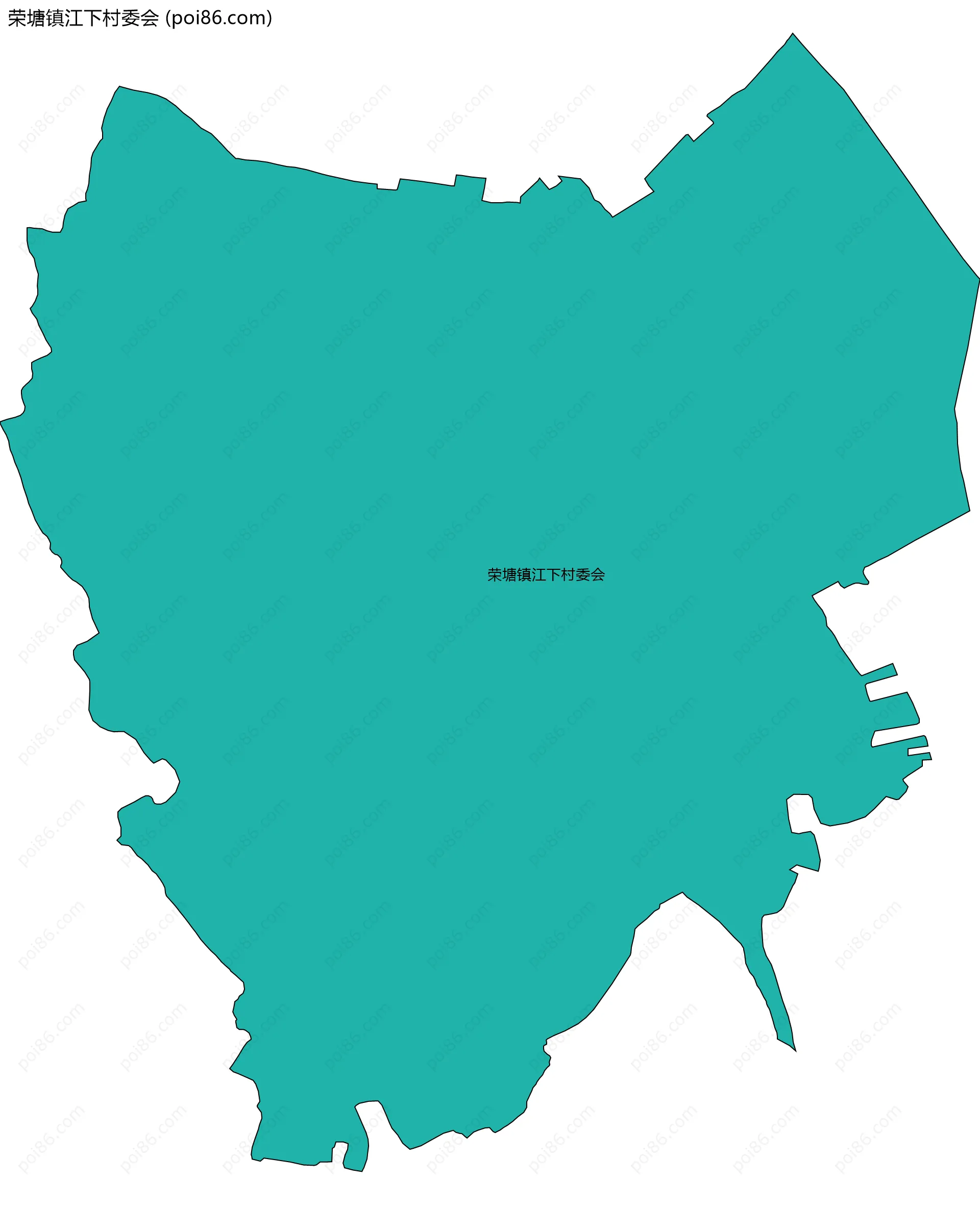荣塘镇江下村委会边界地图