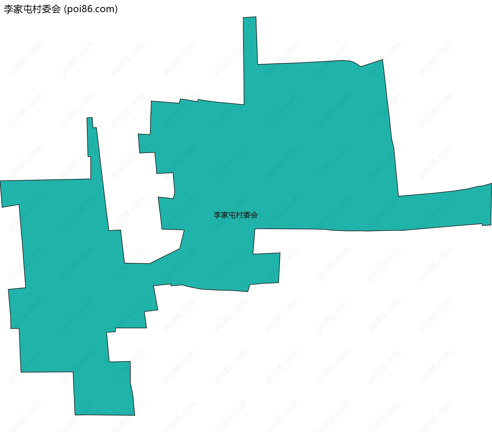 李家屯村委会边界地图